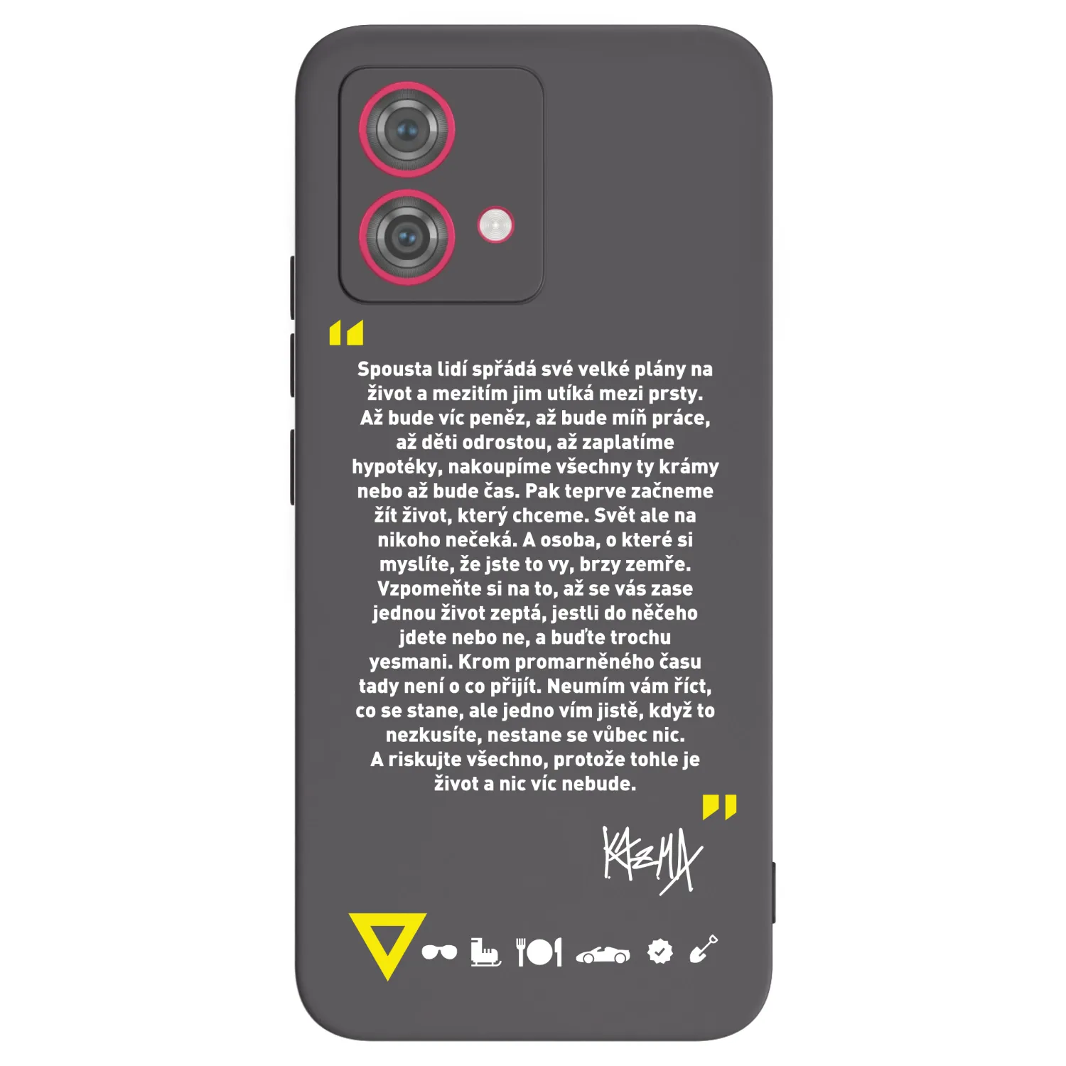 Picasee silikonový černý obal pro Motorola Moto G84 5G - Kazma - BUĎTE TROCHU YESMANI