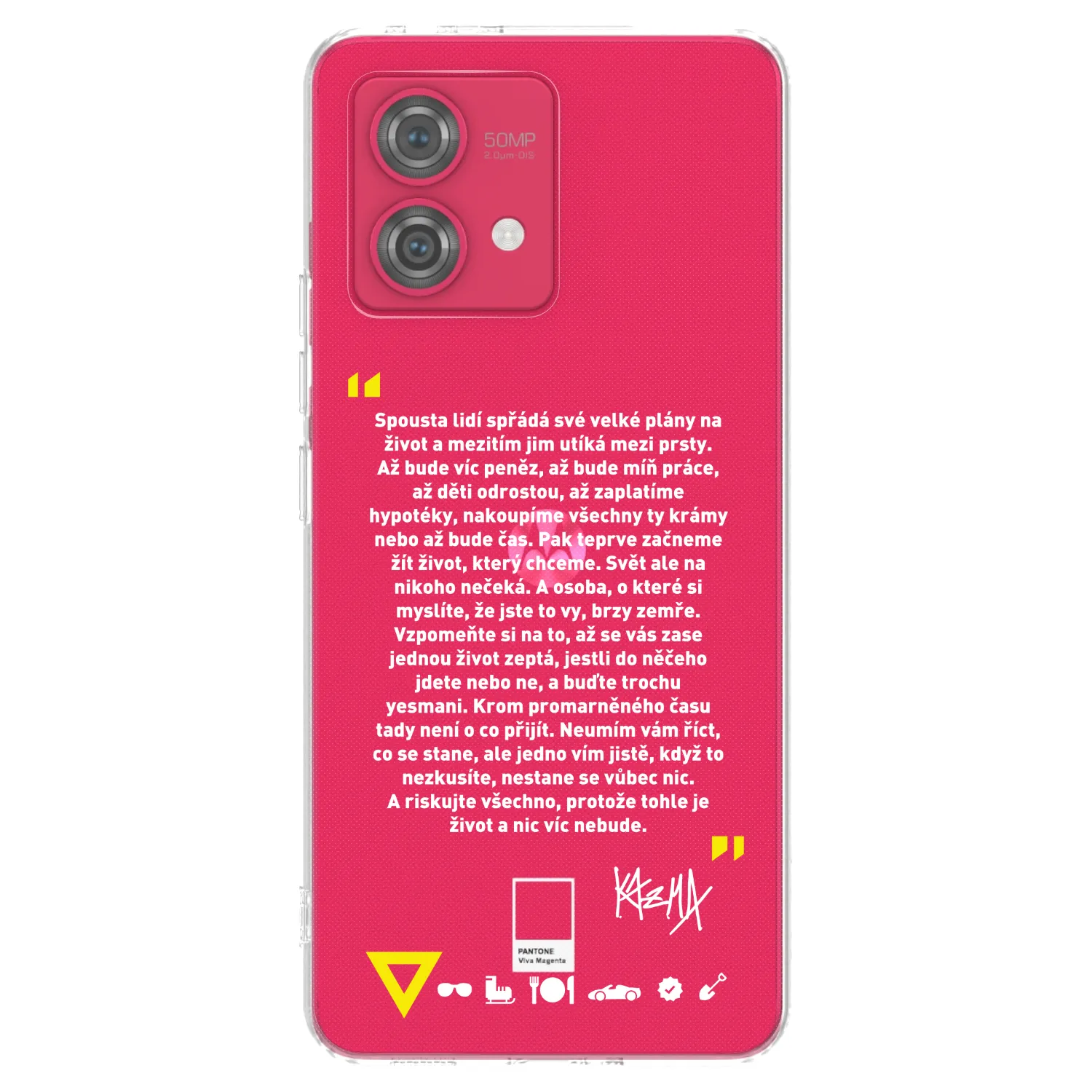 Picasee silikonový průhledný obal pro Motorola Moto G84 5G - Kazma - BUĎTE TROCHU YESMANI