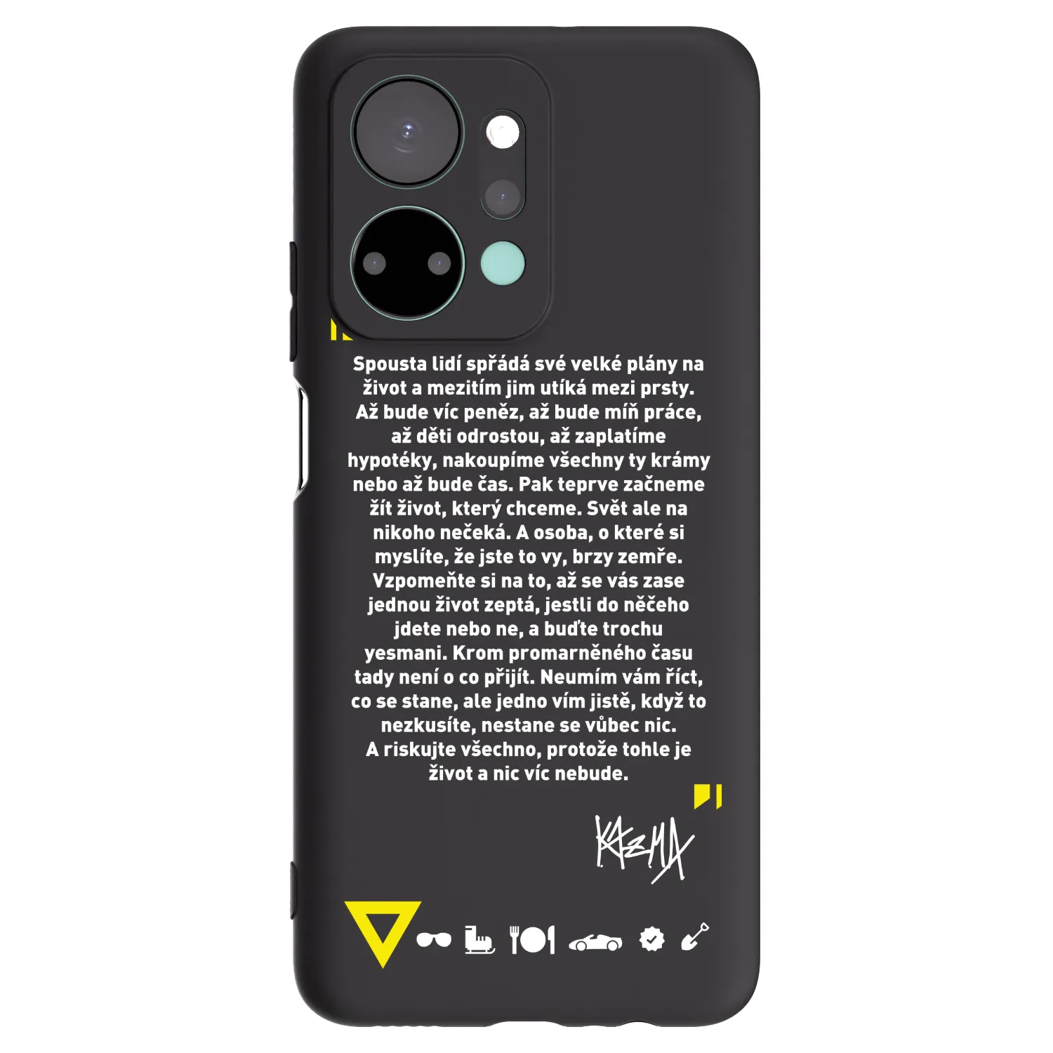Picasee silikonový černý obal pro Honor X7a - Kazma - BUĎTE TROCHU YESMANI