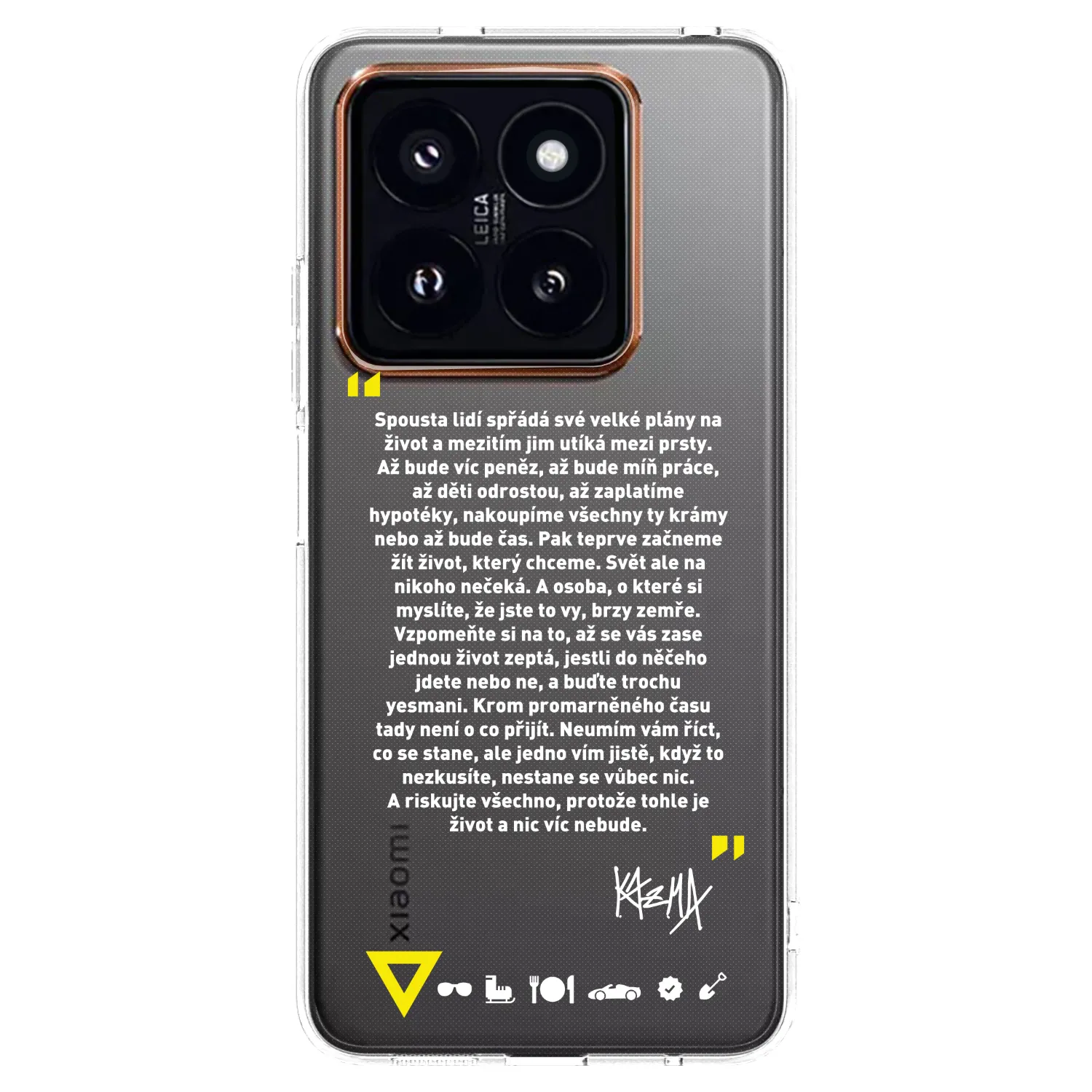 Picasee silikonový průhledný obal pro Xiaomi 14 Pro - Kazma - BUĎTE TROCHU YESMANI