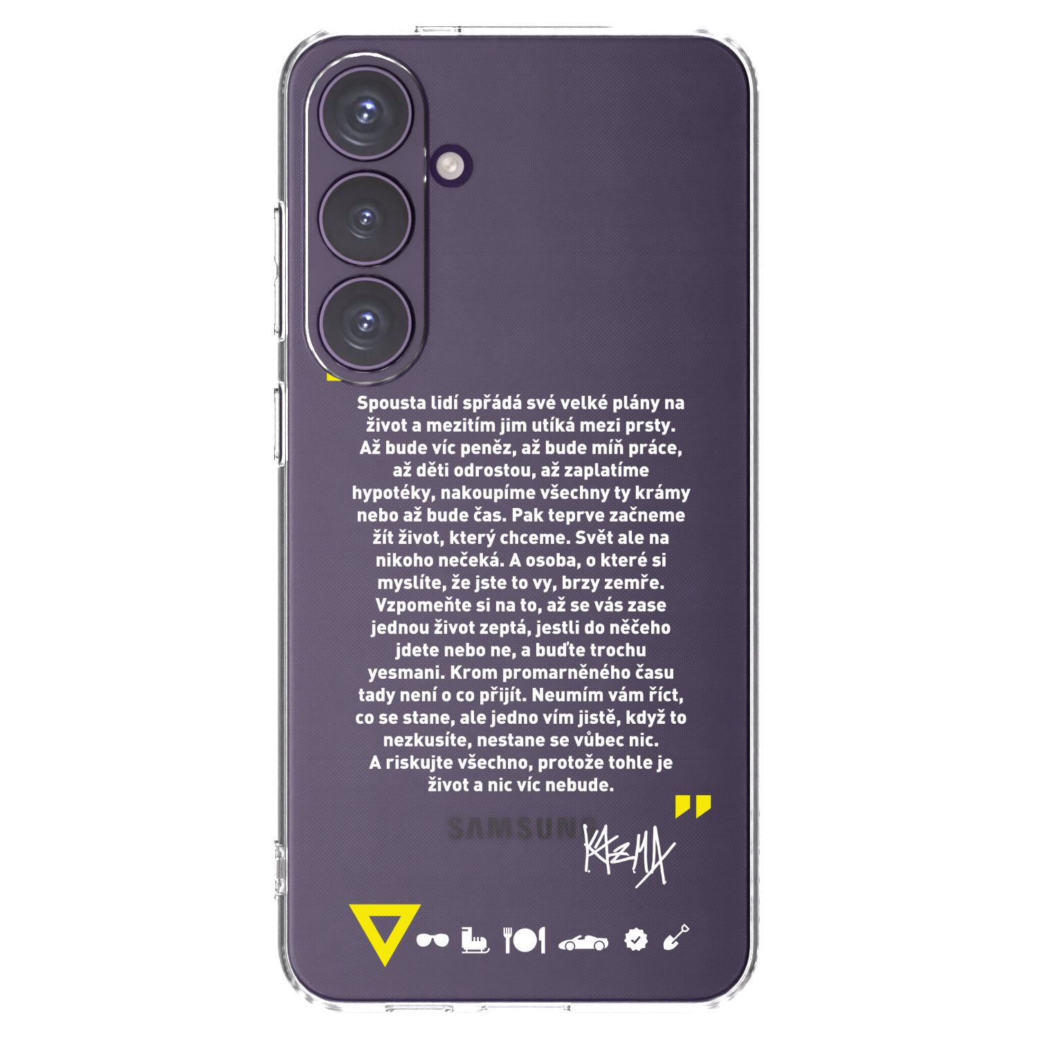 Picasee silikonový průhledný obal pro Samsung Galaxy S24+ S926B 5G - Kazma - BUĎTE TROCHU YESMANI