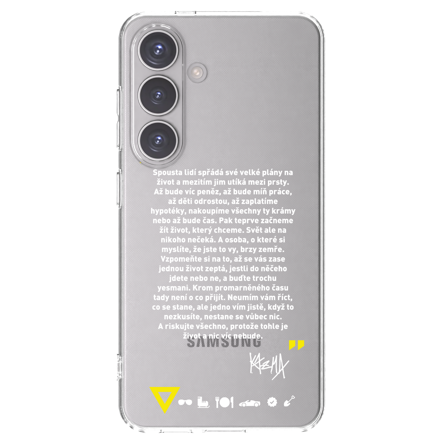 Picasee silikonový průhledný obal pro Samsung Galaxy S24 S921B 5G - Kazma - BUĎTE TROCHU YESMANI