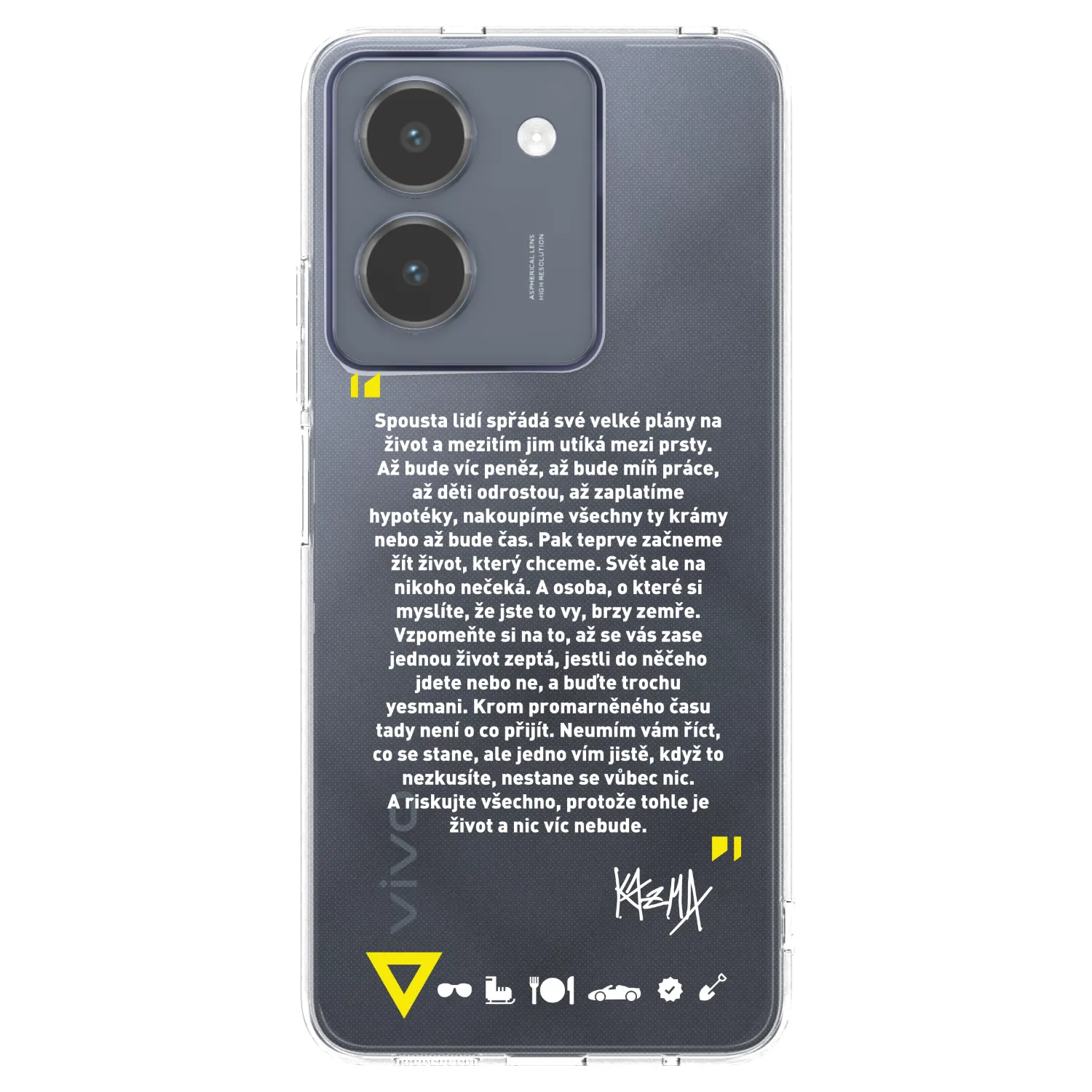 Picasee silikonový průhledný obal pro Vivo Y36 4G - Kazma - BUĎTE TROCHU YESMANI