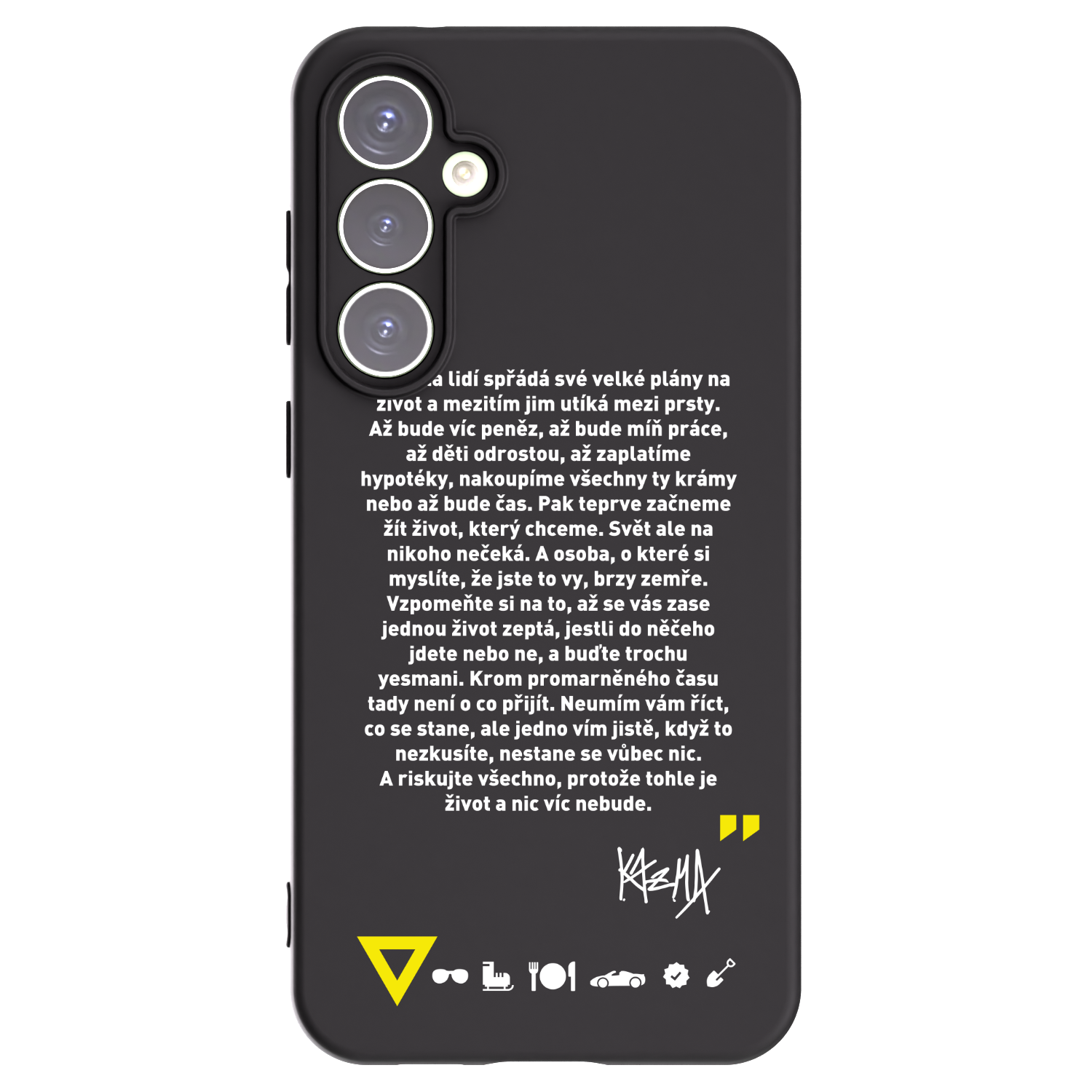 Picasee silikonový černý obal pro Samsung Galaxy S23 FE S711B - Kazma - BUĎTE TROCHU YESMANI