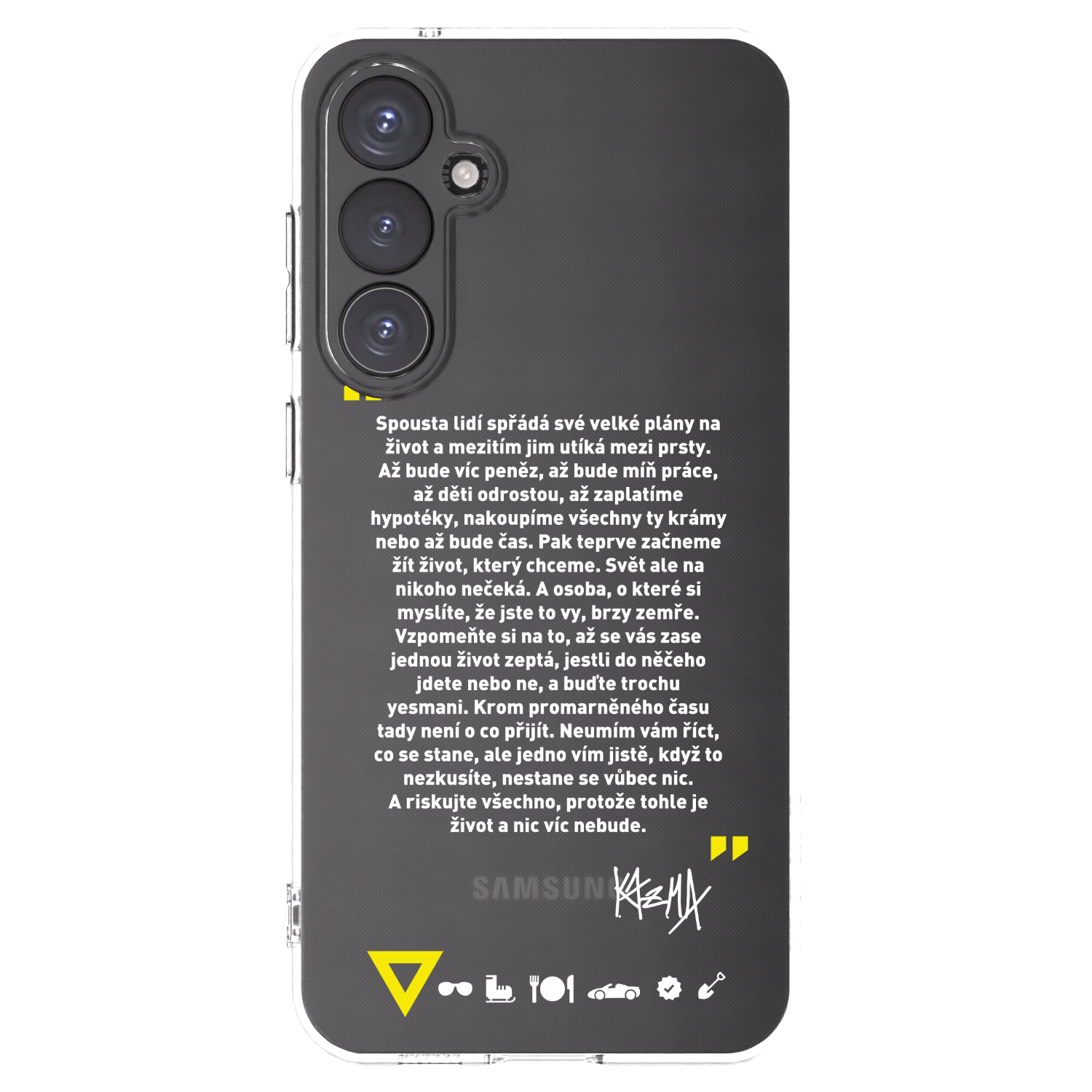 Picasee silikonový průhledný obal pro Samsung Galaxy S23 FE S711B - Kazma - BUĎTE TROCHU YESMANI