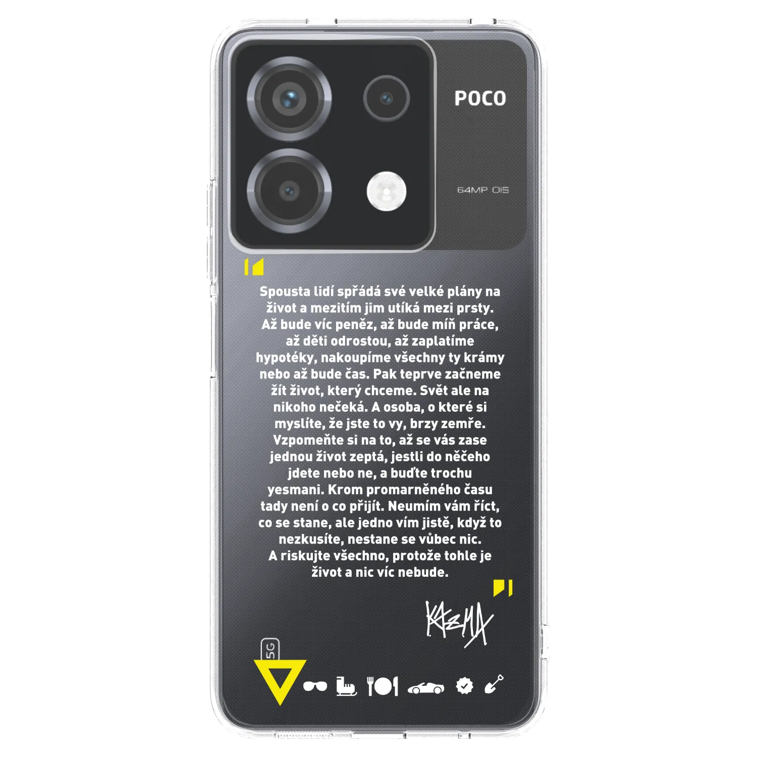 Picasee silikonový průhledný obal pro Xiaomi Poco X6 - Kazma - BUĎTE TROCHU YESMANI