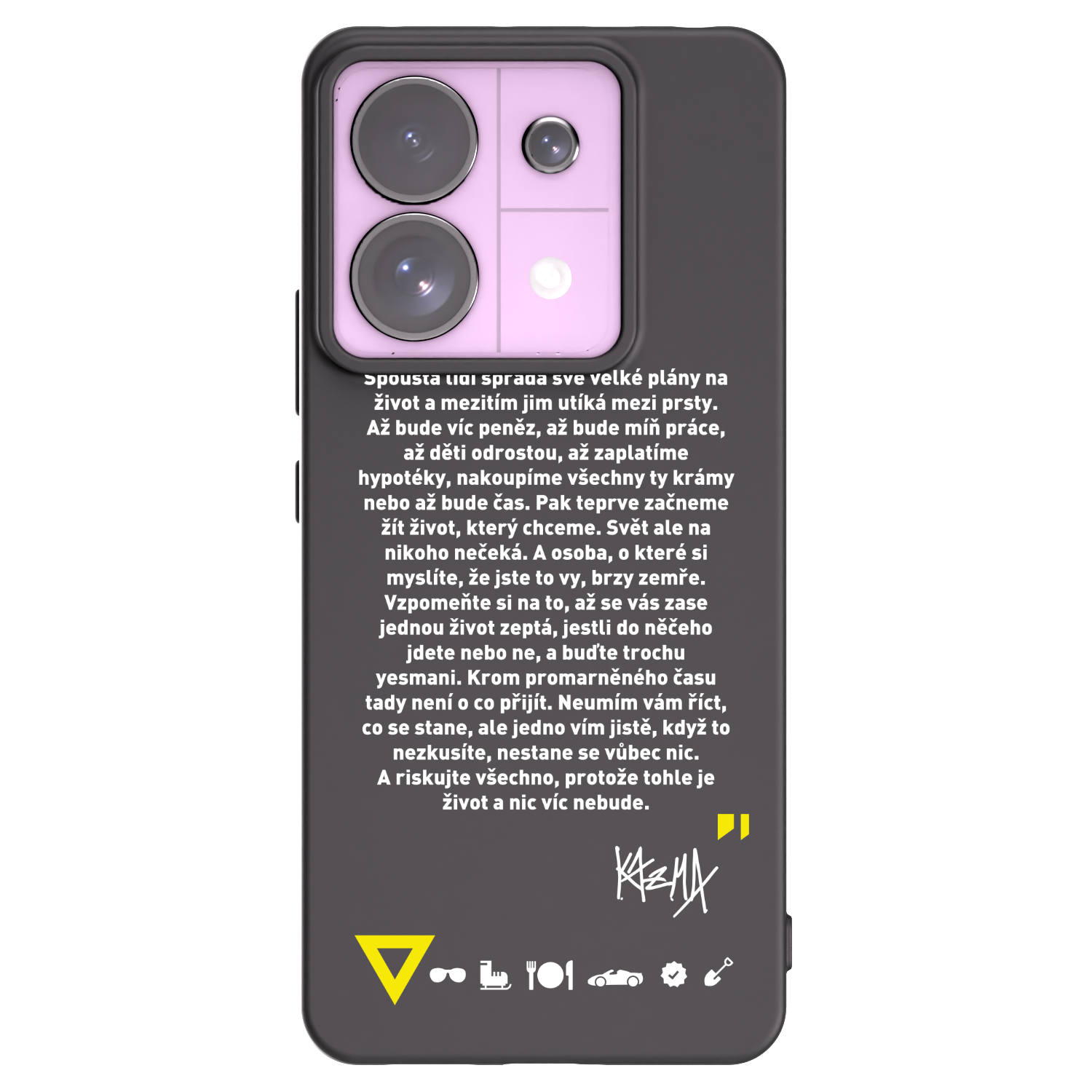 Picasee silikonový černý obal pro Xiaomi Redmi Note 13 Pro 5G - Kazma - BUĎTE TROCHU YESMANI