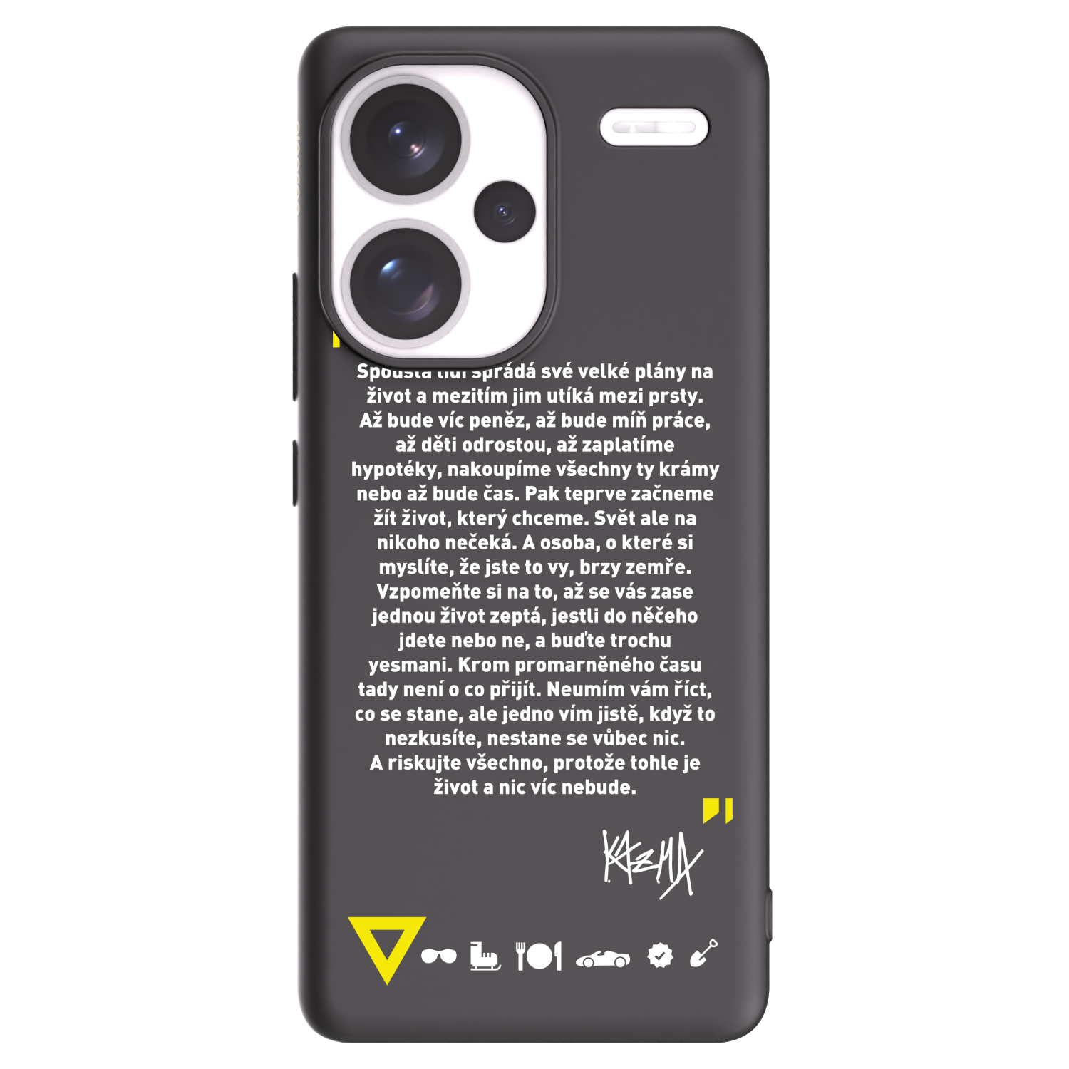 Picasee silikonový černý obal pro Xiaomi Redmi Note 13 Pro+ 5G - Kazma - BUĎTE TROCHU YESMANI
