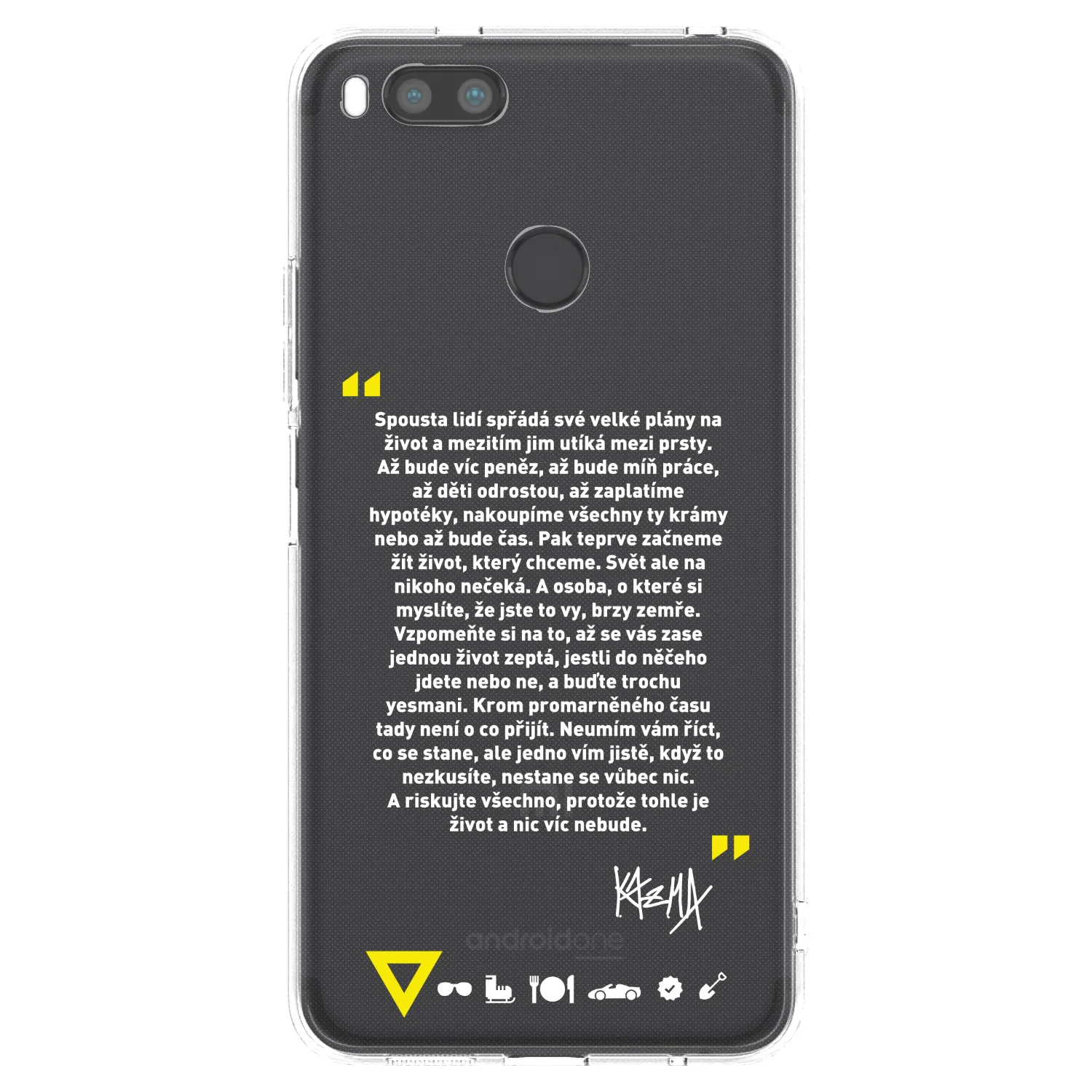 Picasee silikonový průhledný obal pro Xiaomi Mi A1 Global - Kazma - BUĎTE TROCHU YESMANI