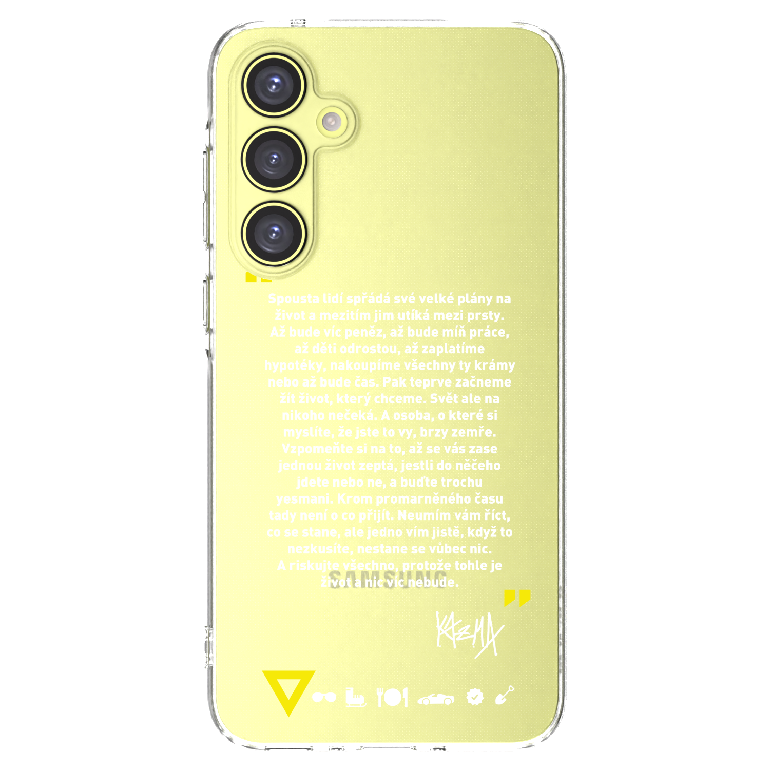 Picasee silikonový průhledný obal pro Samsung Galaxy A35 5G A356B - Kazma - BUĎTE TROCHU YESMANI