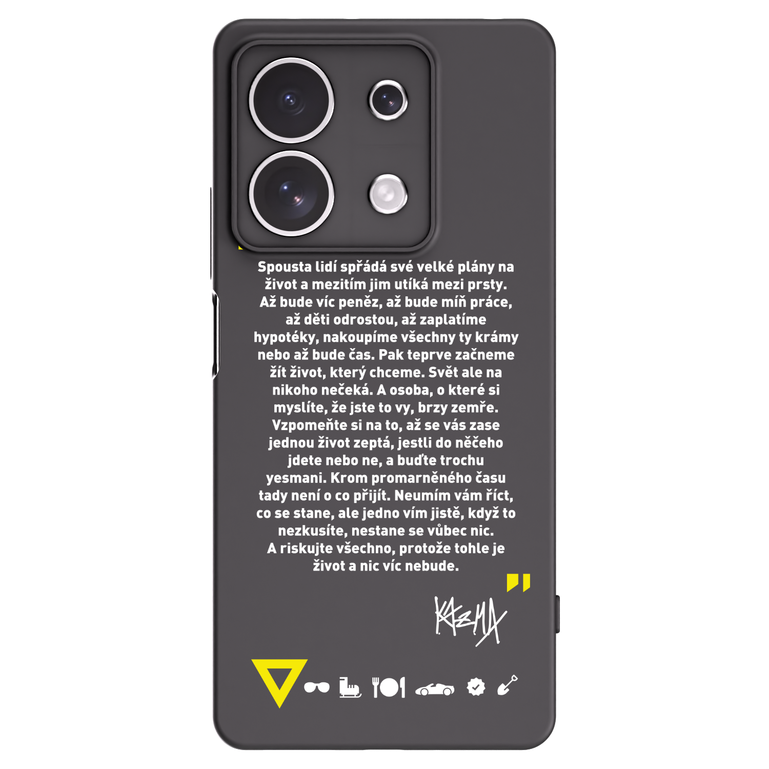 Picasee silikonový černý obal pro Xiaomi Redmi Note 13 4G - Kazma - BUĎTE TROCHU YESMANI