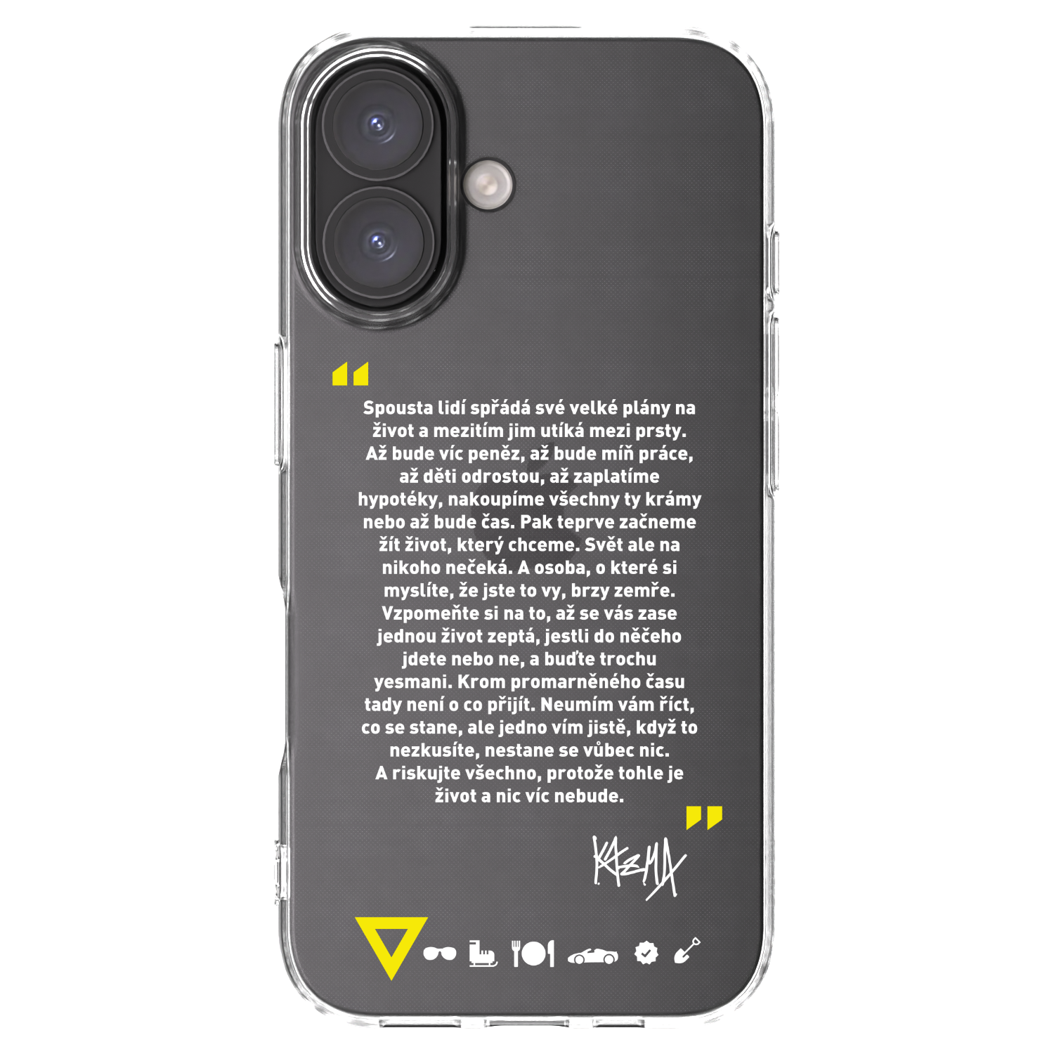 Picasee silikonový průhledný obal pro Apple iPhone 16 - Kazma - BUĎTE TROCHU YESMANI