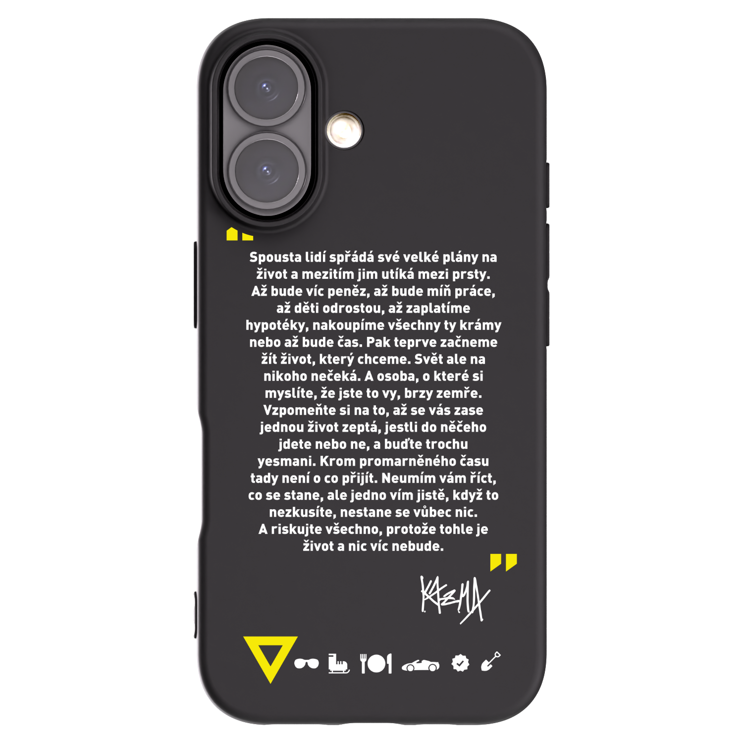 Picasee silikonový černý obal pro Apple iPhone 16 - Kazma - BUĎTE TROCHU YESMANI