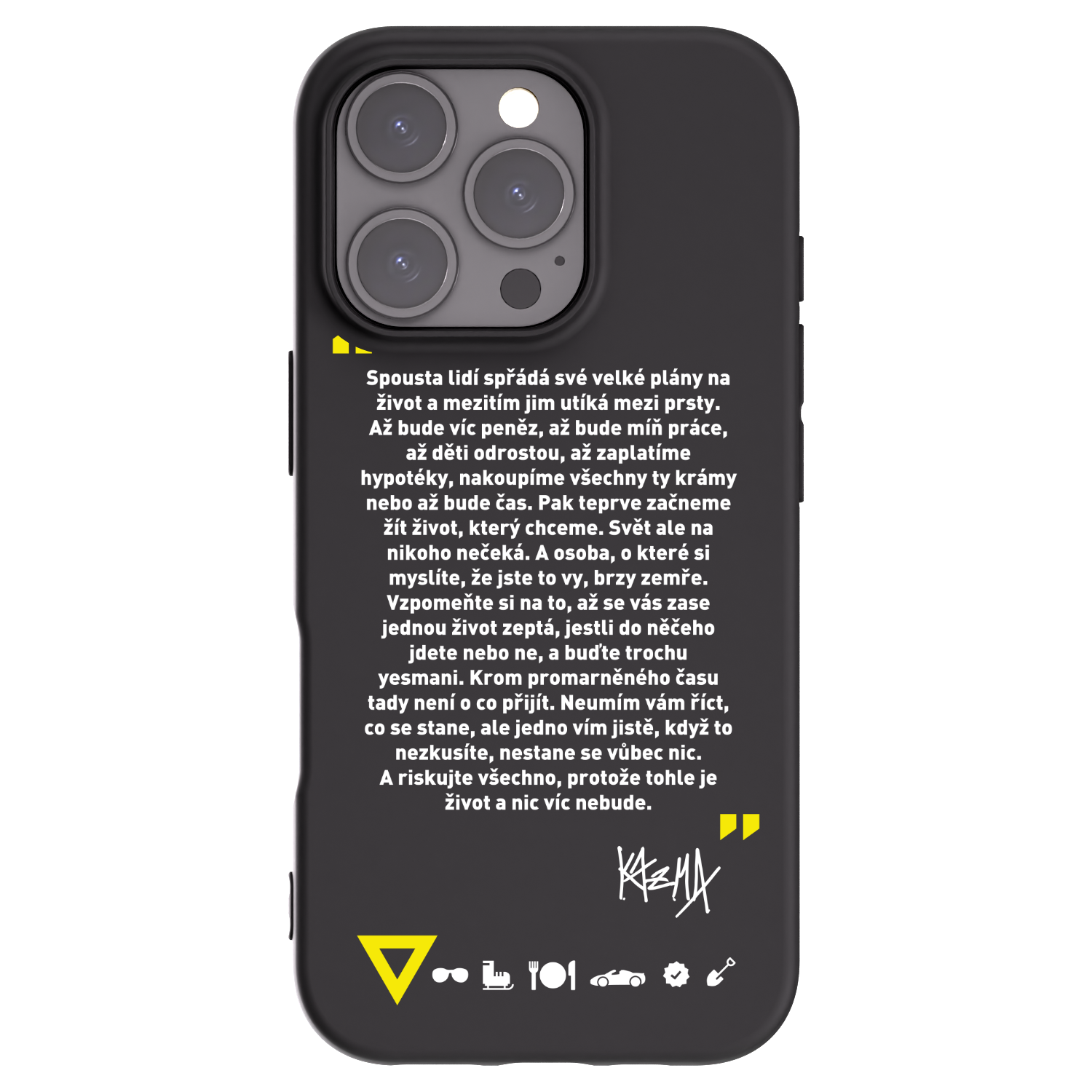 Picasee silikonový černý obal pro Apple iPhone 16 Pro - Kazma - BUĎTE TROCHU YESMANI