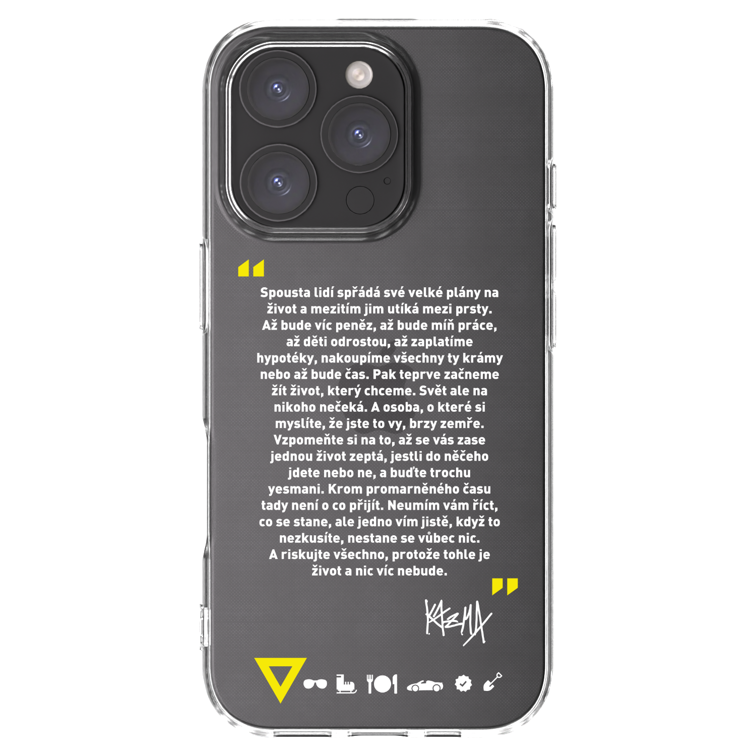 Picasee silikonový průhledný obal pro Apple iPhone 16 Pro - Kazma - BUĎTE TROCHU YESMANI