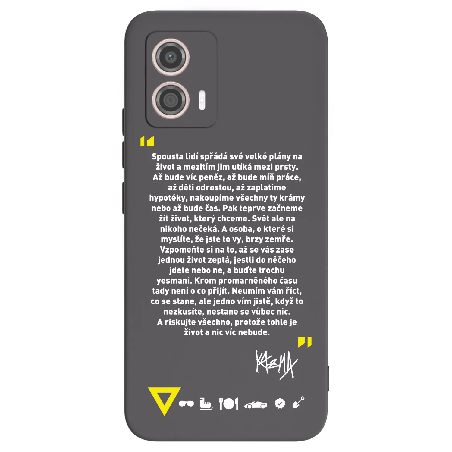 Picasee silikonový černý obal pro Motorola Moto G53 5G - Kazma - BUĎTE TROCHU YESMANI