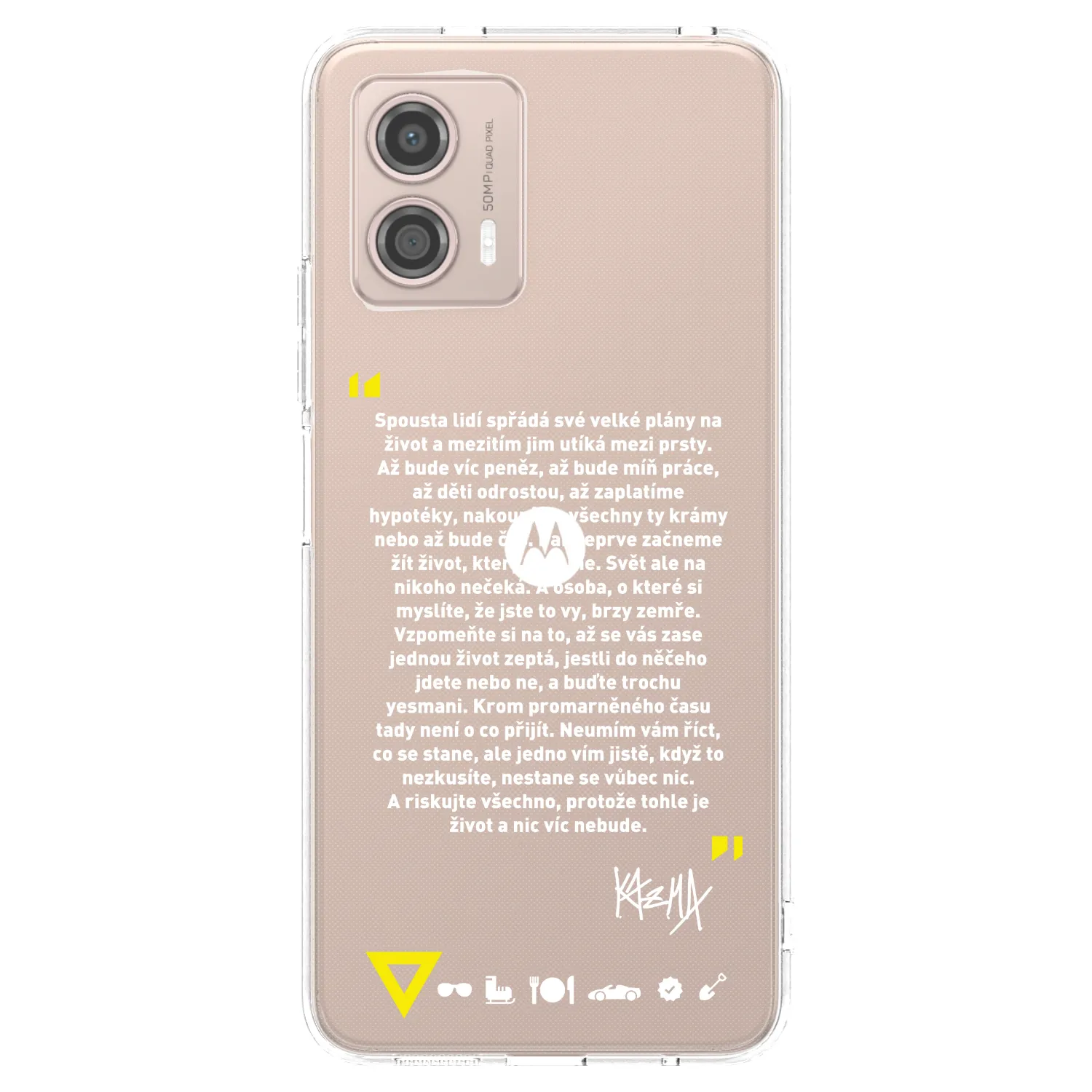 Picasee silikonový průhledný obal pro Motorola Moto G53 5G - Kazma - BUĎTE TROCHU YESMANI