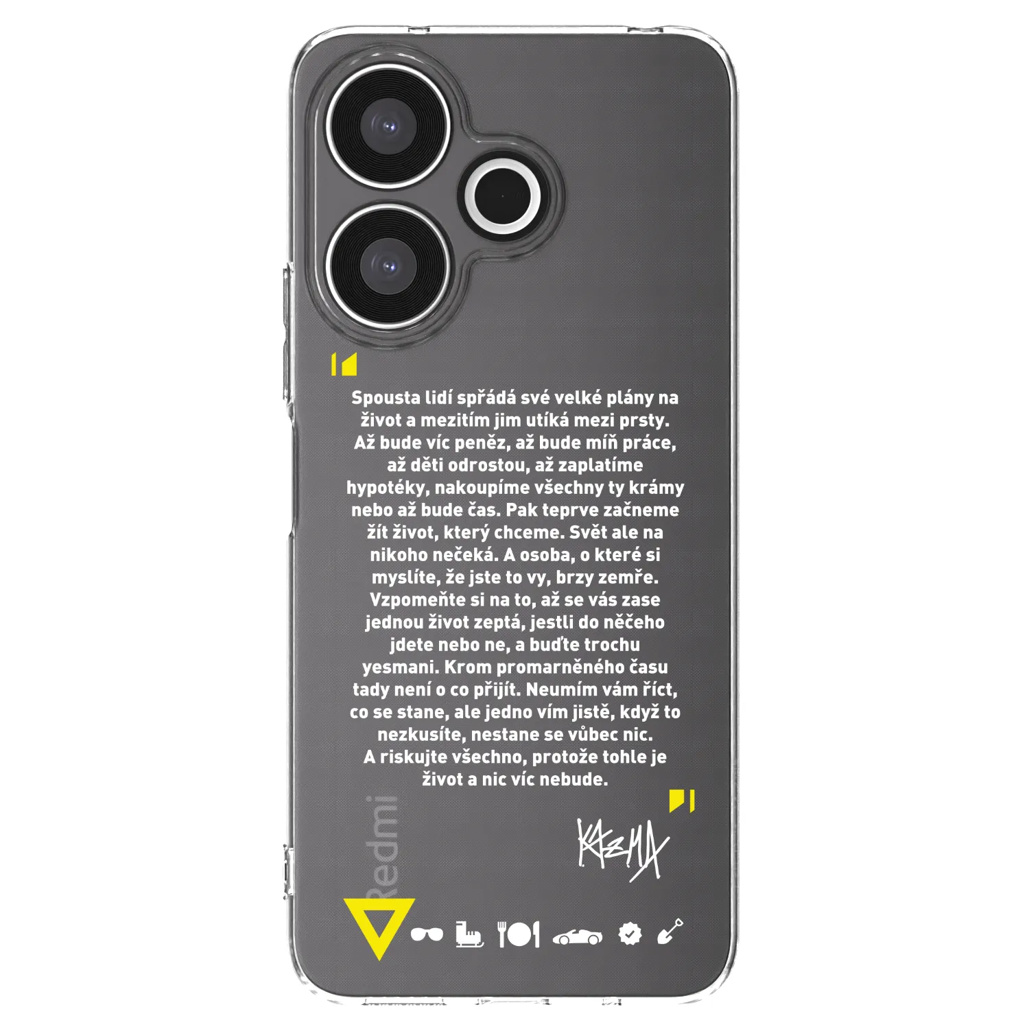 Picasee silikonový průhledný obal pro Xiaomi Redmi 13 4G - Kazma - BUĎTE TROCHU YESMANI