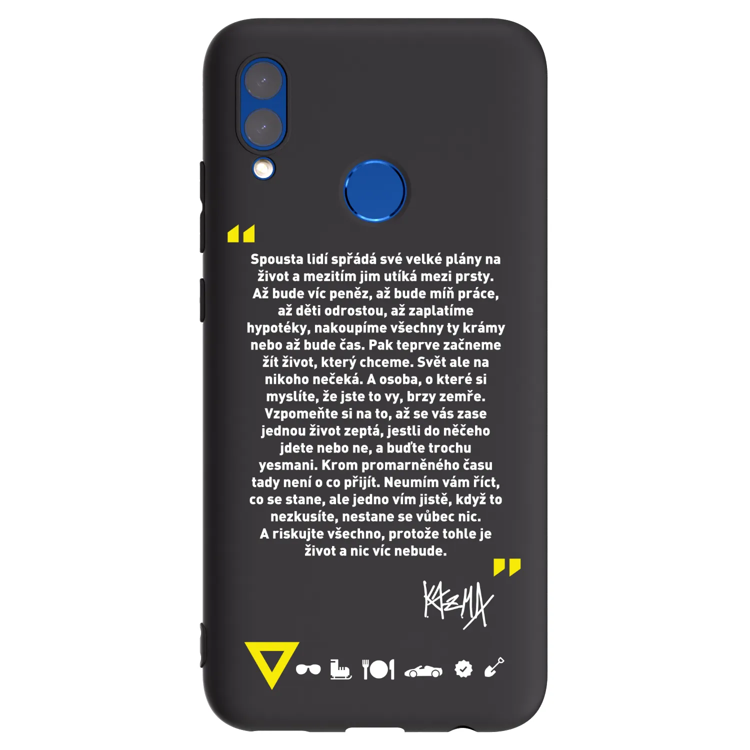 Picasee silikonový černý obal pro Honor 10 Lite - Kazma - BUĎTE TROCHU YESMANI