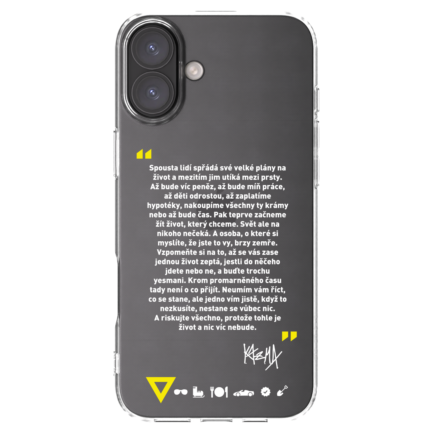 Picasee silikonový průhledný obal pro Apple iPhone 16 Plus - Kazma - BUĎTE TROCHU YESMANI