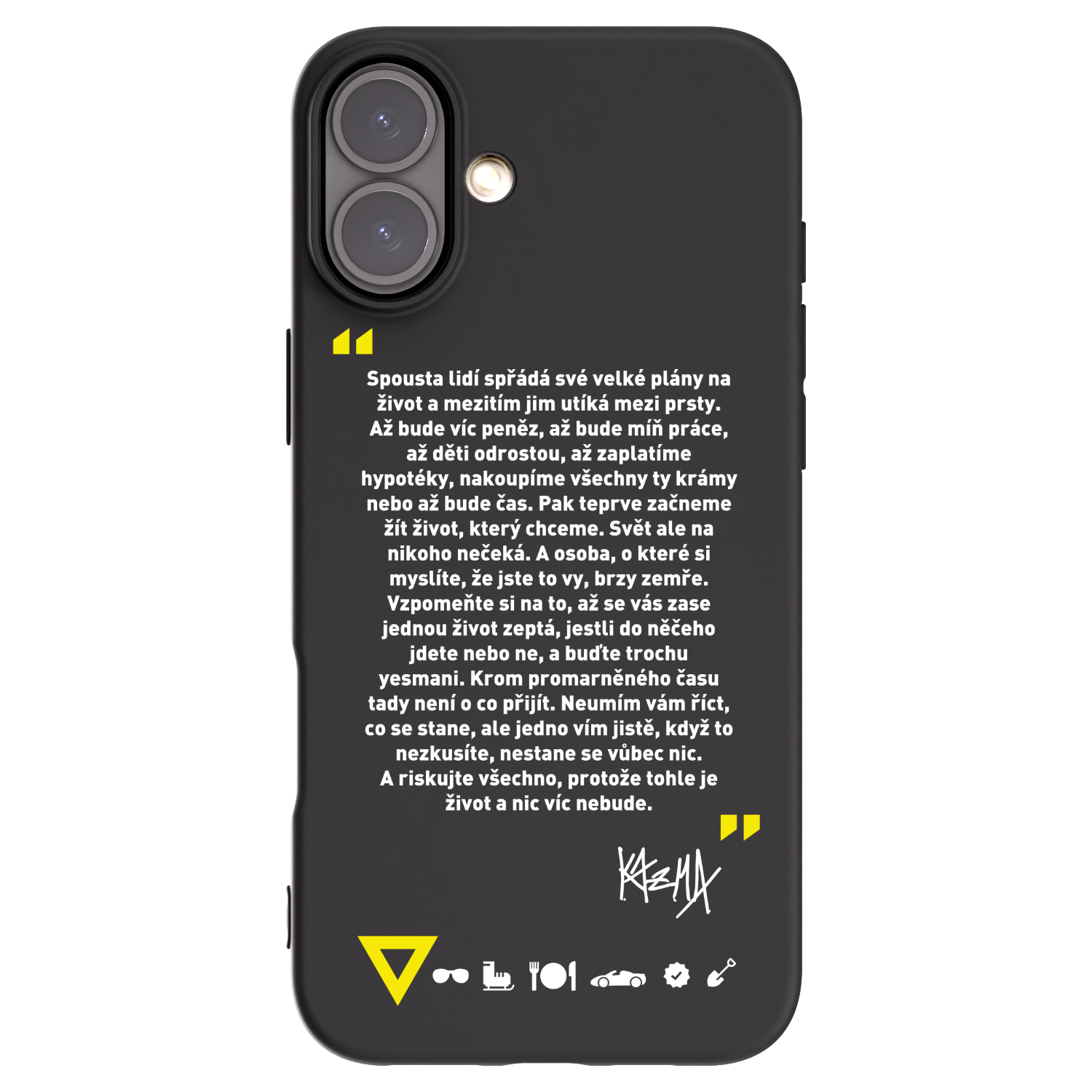Picasee silikonový černý obal pro Apple iPhone 16 Plus - Kazma - BUĎTE TROCHU YESMANI
