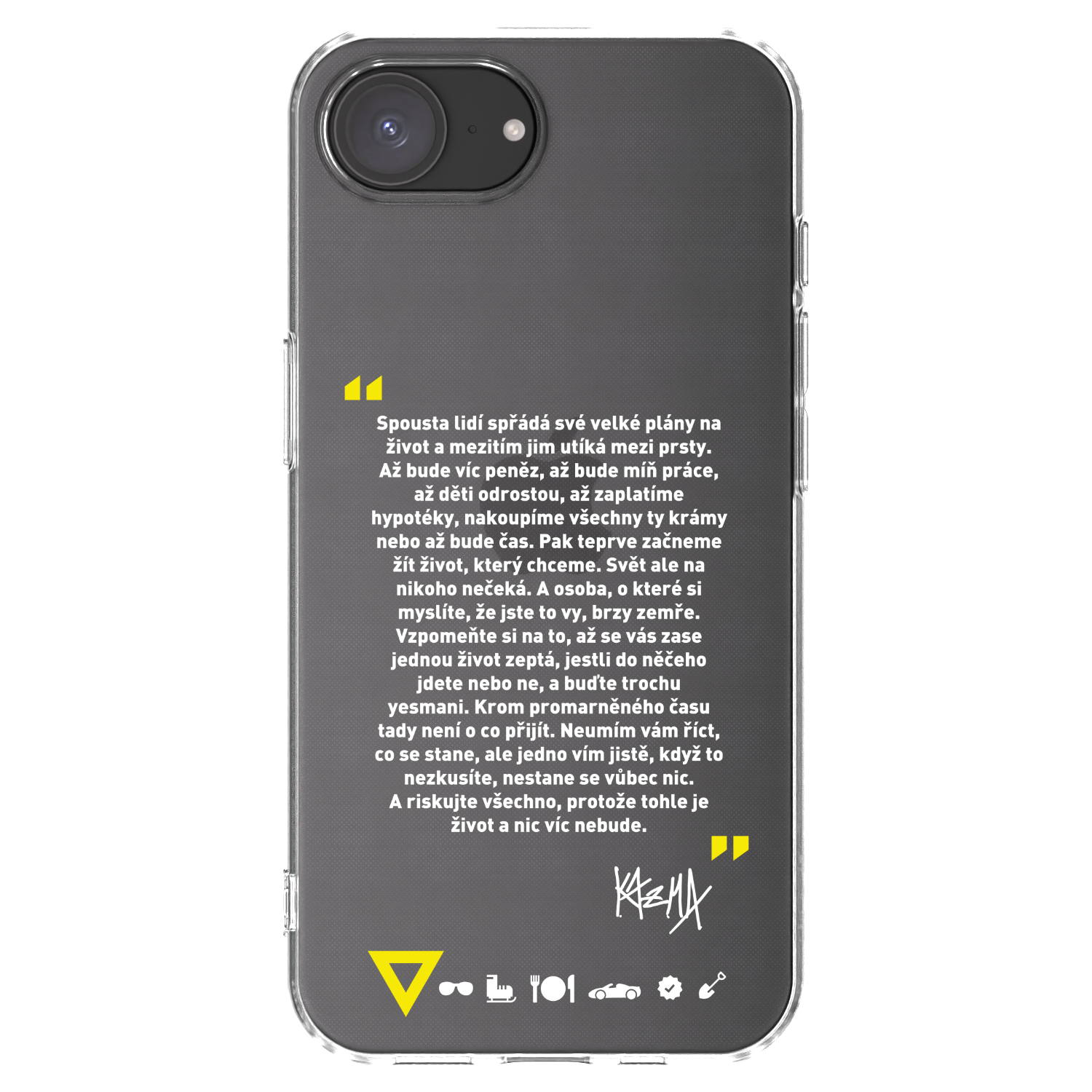Picasee silikonový průhledný obal pro Apple iPhone 16e - Kazma - BUĎTE TROCHU YESMANI