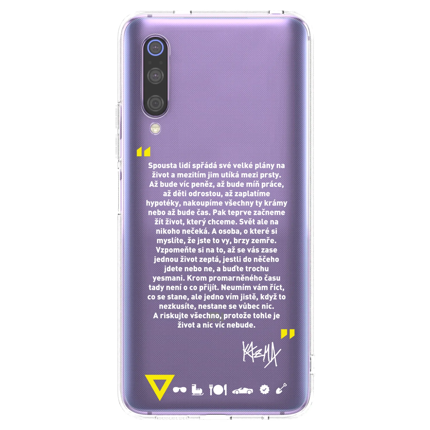 Picasee silikonový průhledný obal pro Xiaomi Mi 9 - Kazma - BUĎTE TROCHU YESMANI
