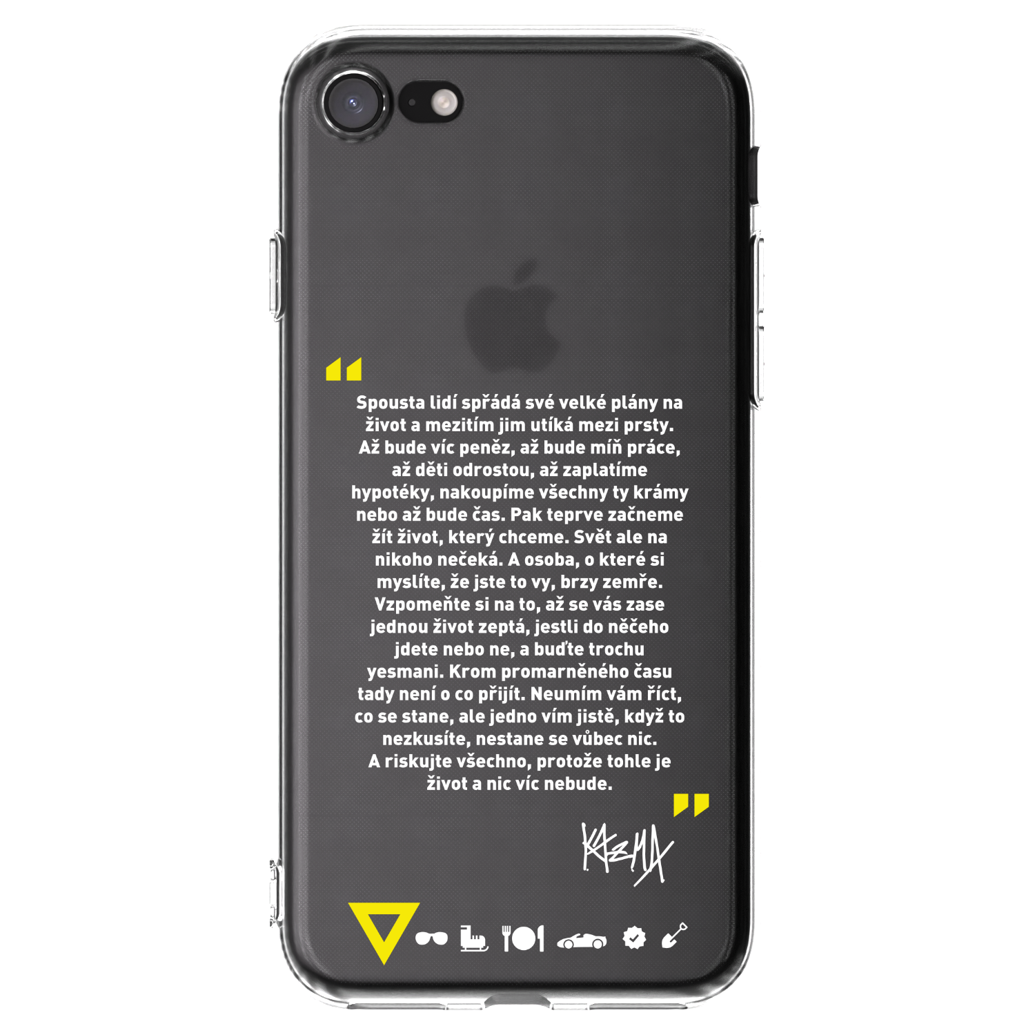 Picasee silikonový průhledný obal pro Apple iPhone 7 - Kazma - BUĎTE TROCHU YESMANI