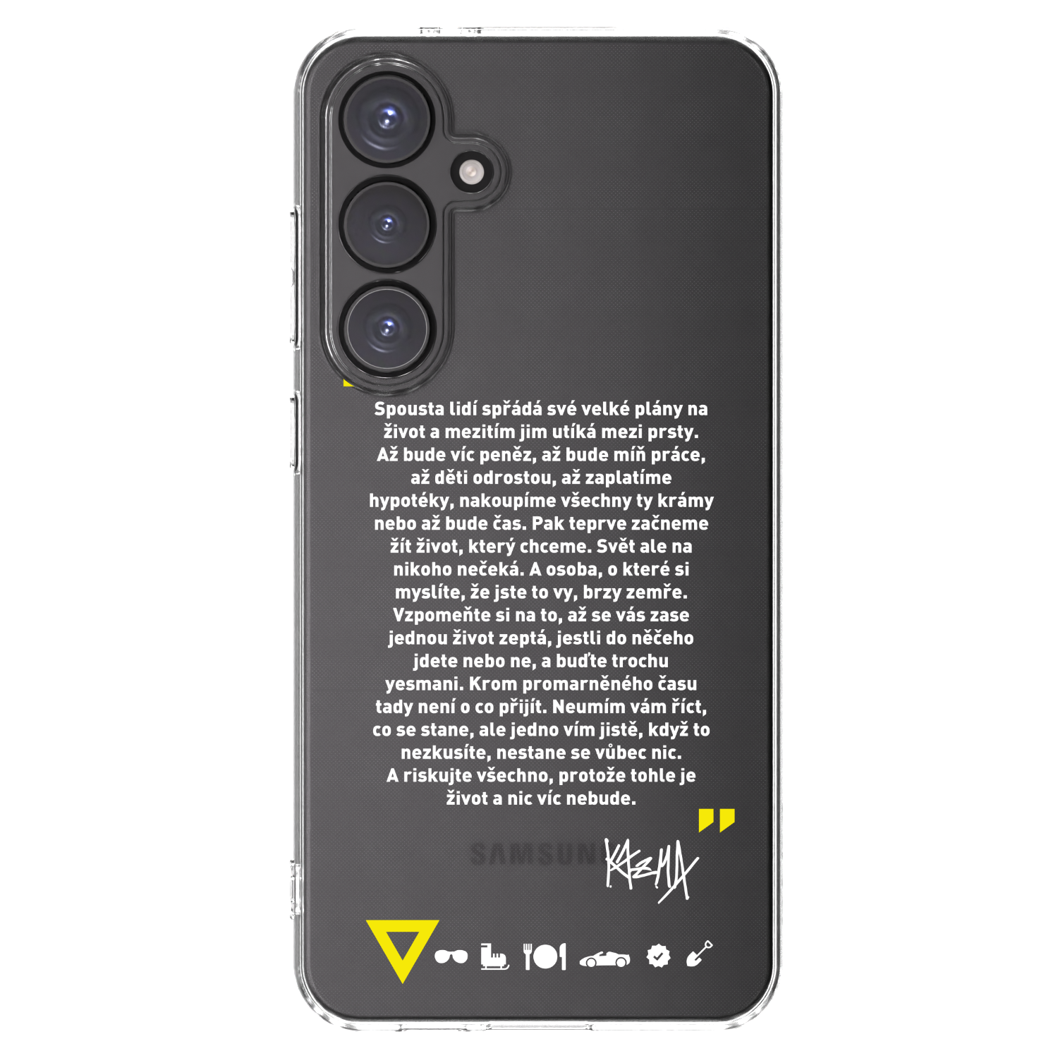 Picasee silikonový průhledný obal pro Samsung Galaxy S24 FE S721B - Kazma - BUĎTE TROCHU YESMANI