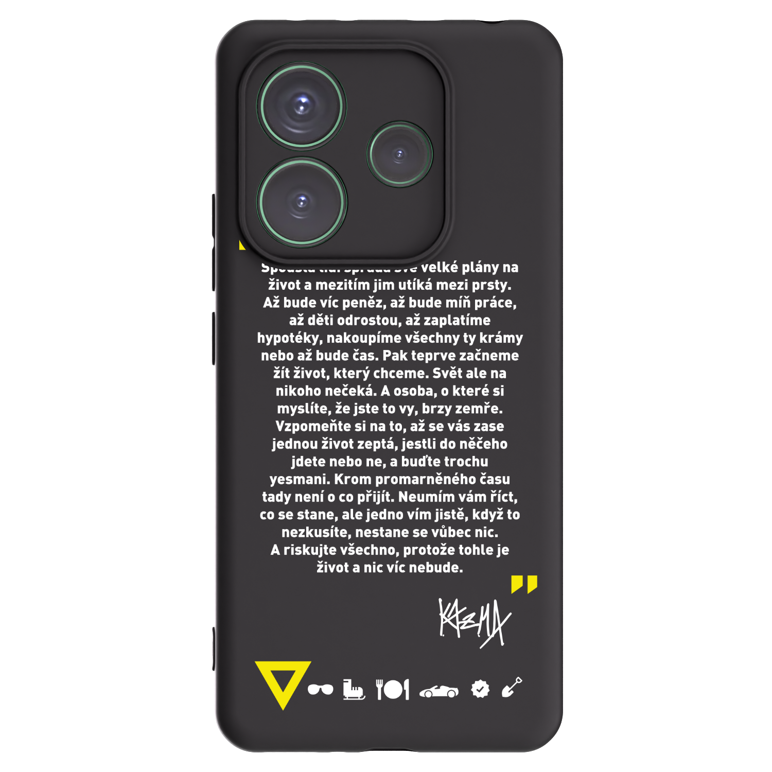 Picasee silikonový černý obal pro Xiaomi Redmi Note 14 5G - Kazma - BUĎTE TROCHU YESMANI