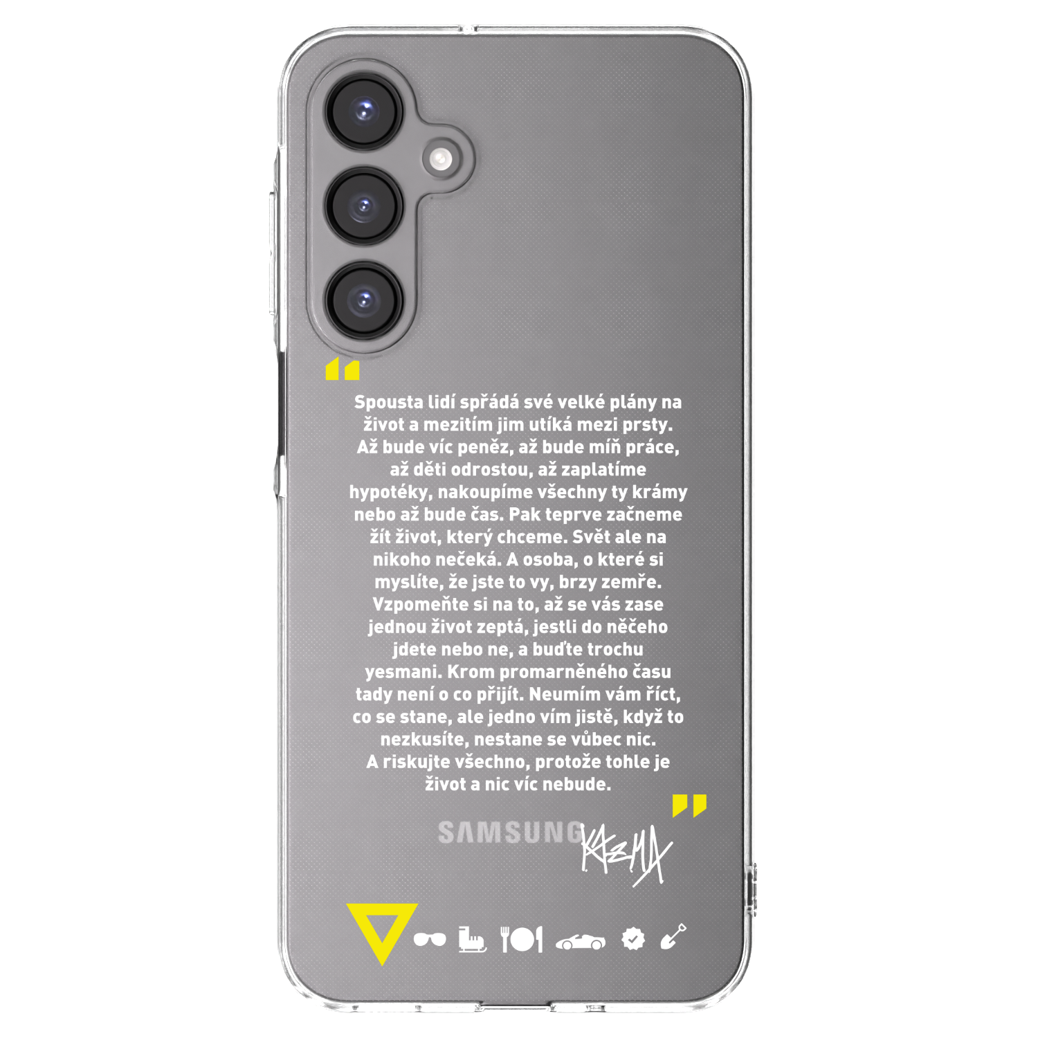 Picasee silikonový průhledný obal pro Samsung Galaxy A16 5G - Kazma - BUĎTE TROCHU YESMANI