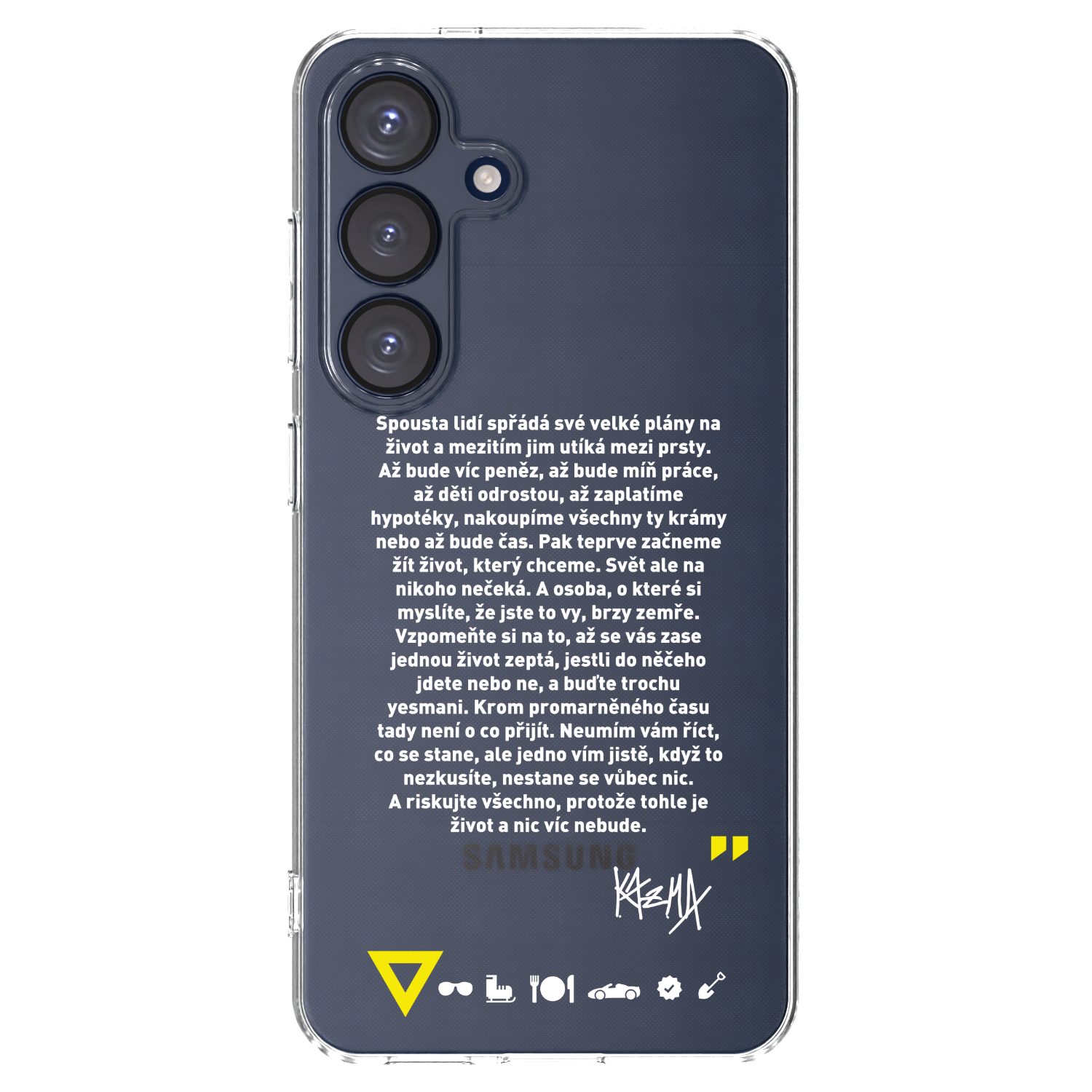 Picasee silikonový průhledný obal pro Samsung Galaxy S25 5G - Kazma - BUĎTE TROCHU YESMANI