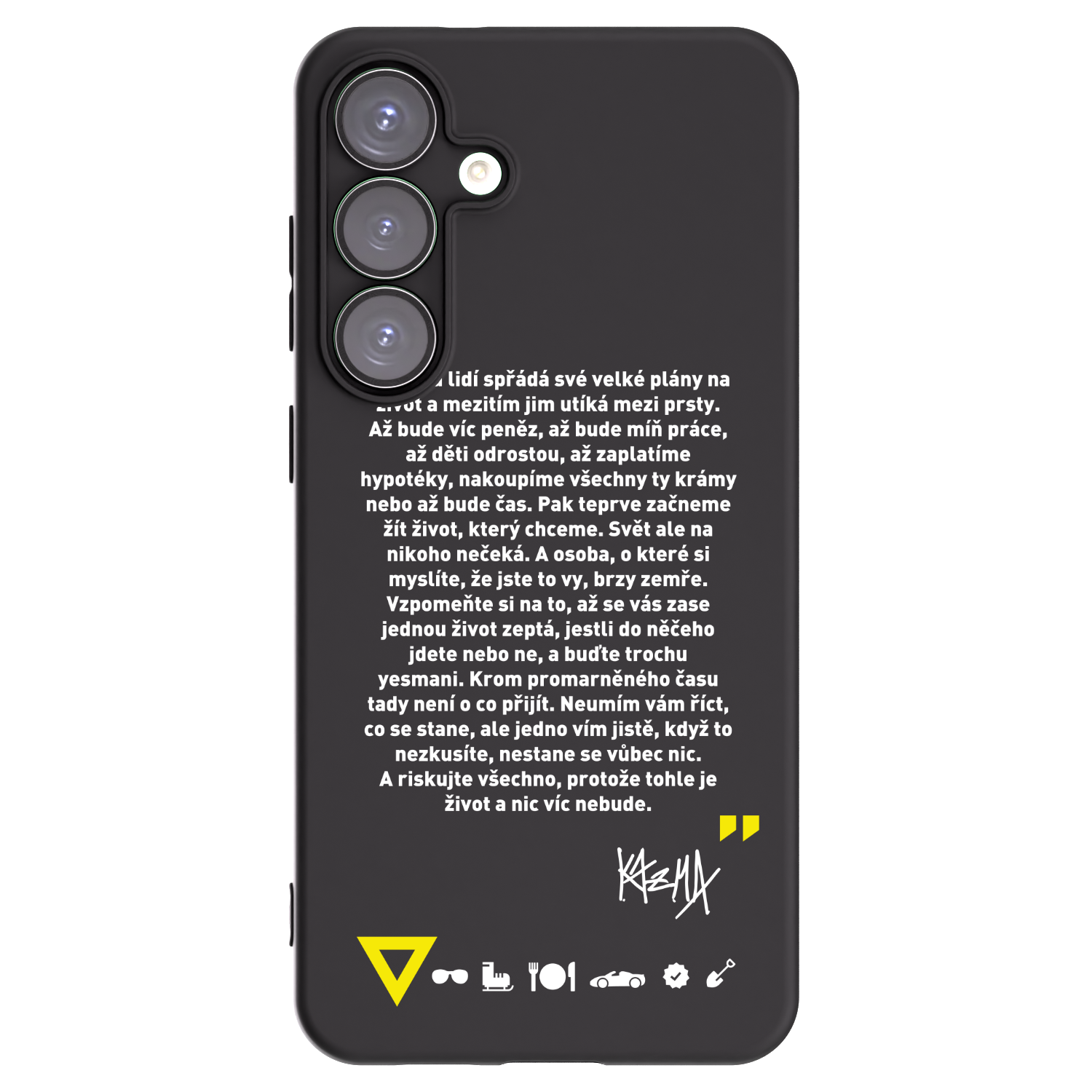 Picasee silikonový černý obal pro Samsung Galaxy S25+ 5G - Kazma - BUĎTE TROCHU YESMANI
