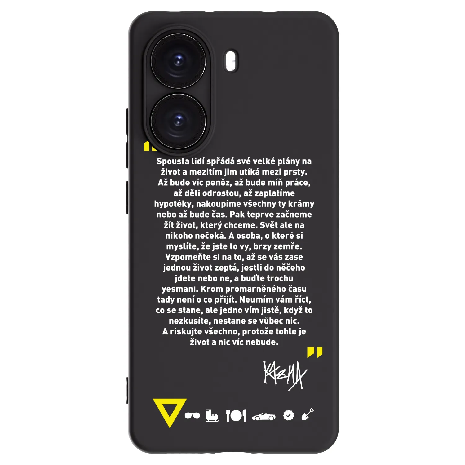 Picasee silikonový černý obal pro Xiaomi Poco X7 Pro 5G - Kazma - BUĎTE TROCHU YESMANI