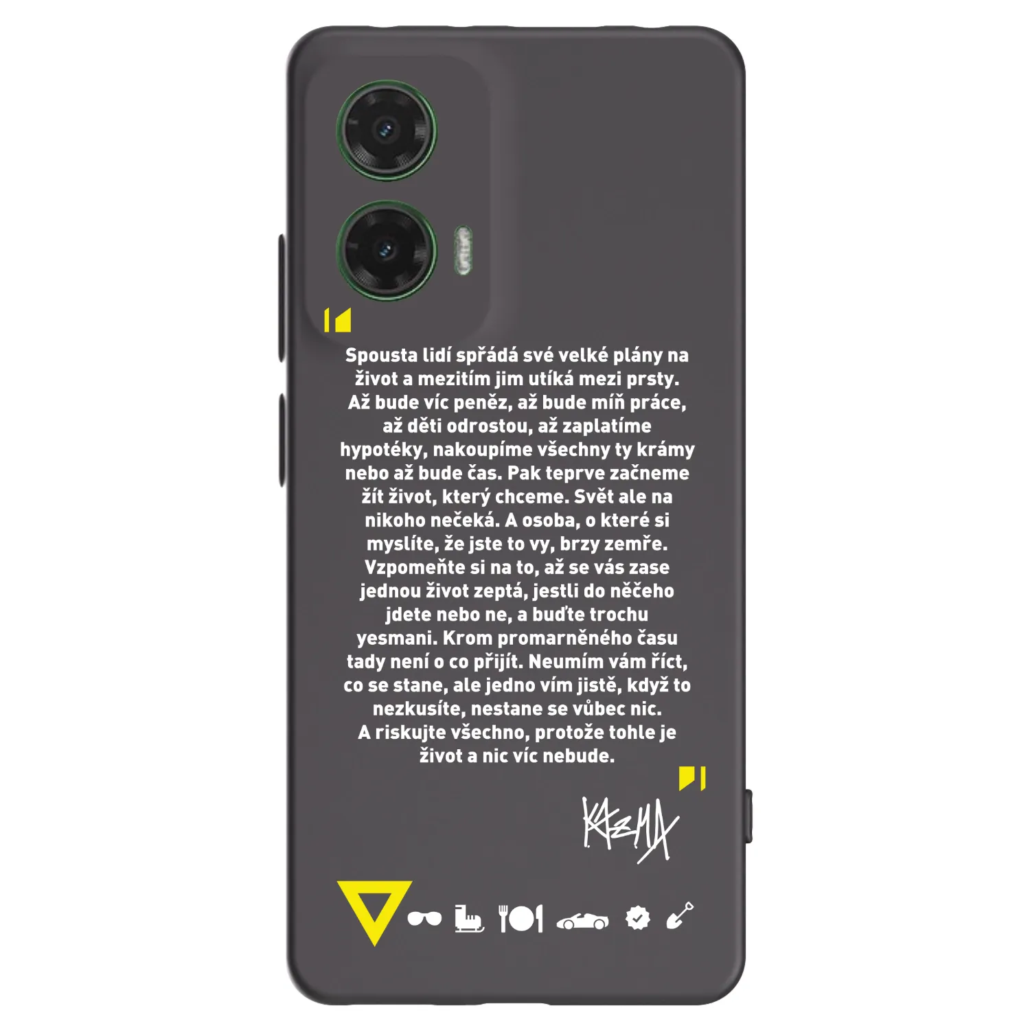 Picasee silikonový černý obal pro Motorola Moto G35 5G - Kazma - BUĎTE TROCHU YESMANI