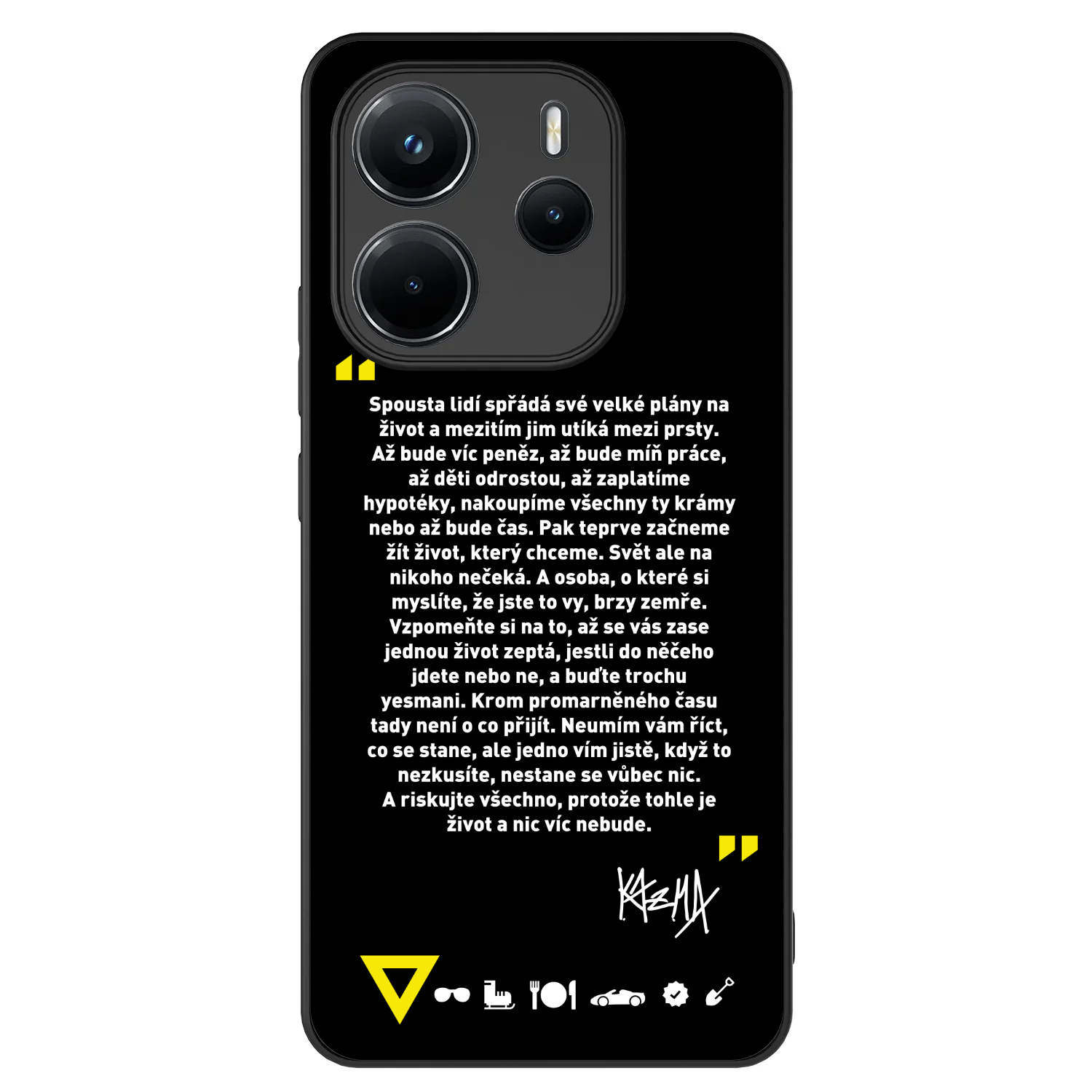 Picasee ULTIMATE CASE pro Xiaomi Redmi Note 14 4G - Kazma - BUĎTE TROCHU YESMANI