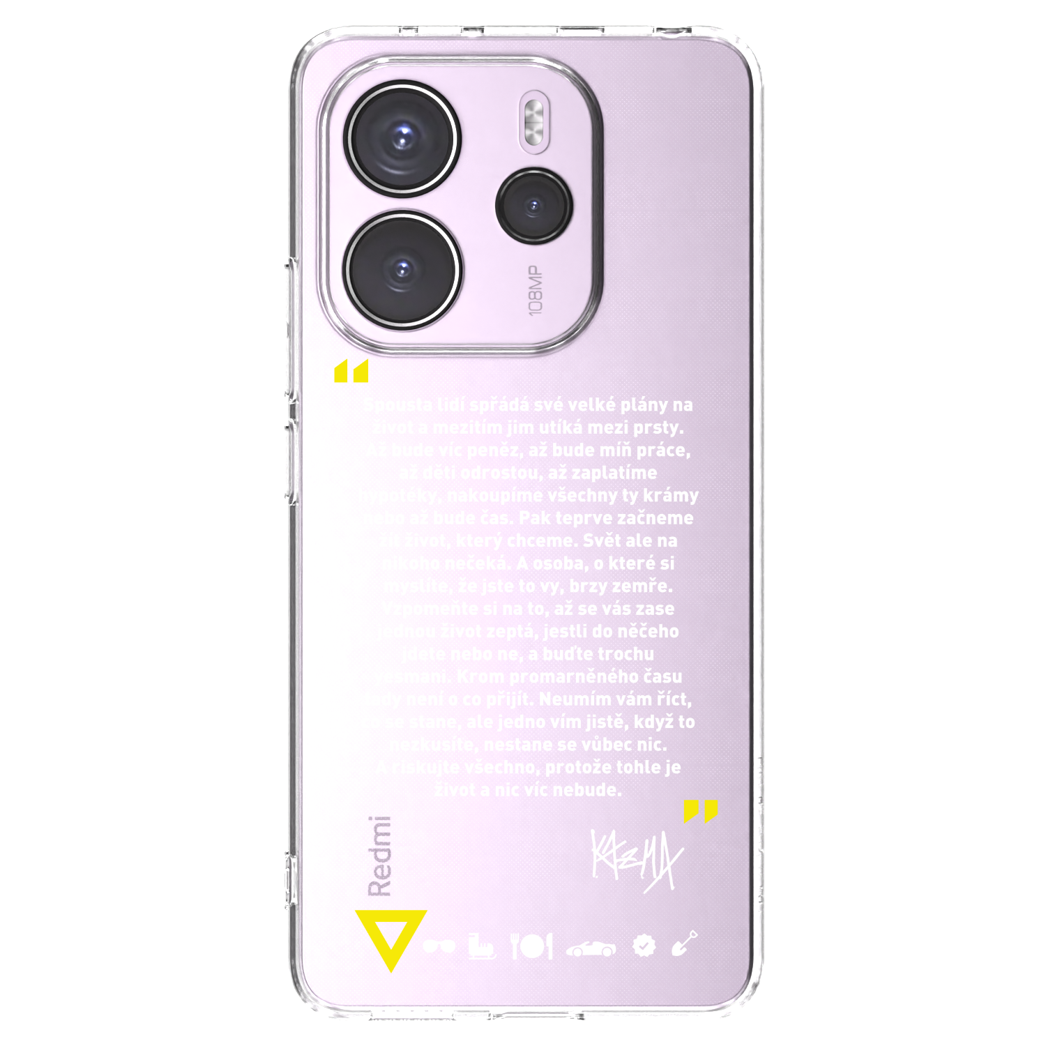 Picasee silikonový průhledný obal pro Xiaomi Redmi Note 14 4G - Kazma - BUĎTE TROCHU YESMANI
