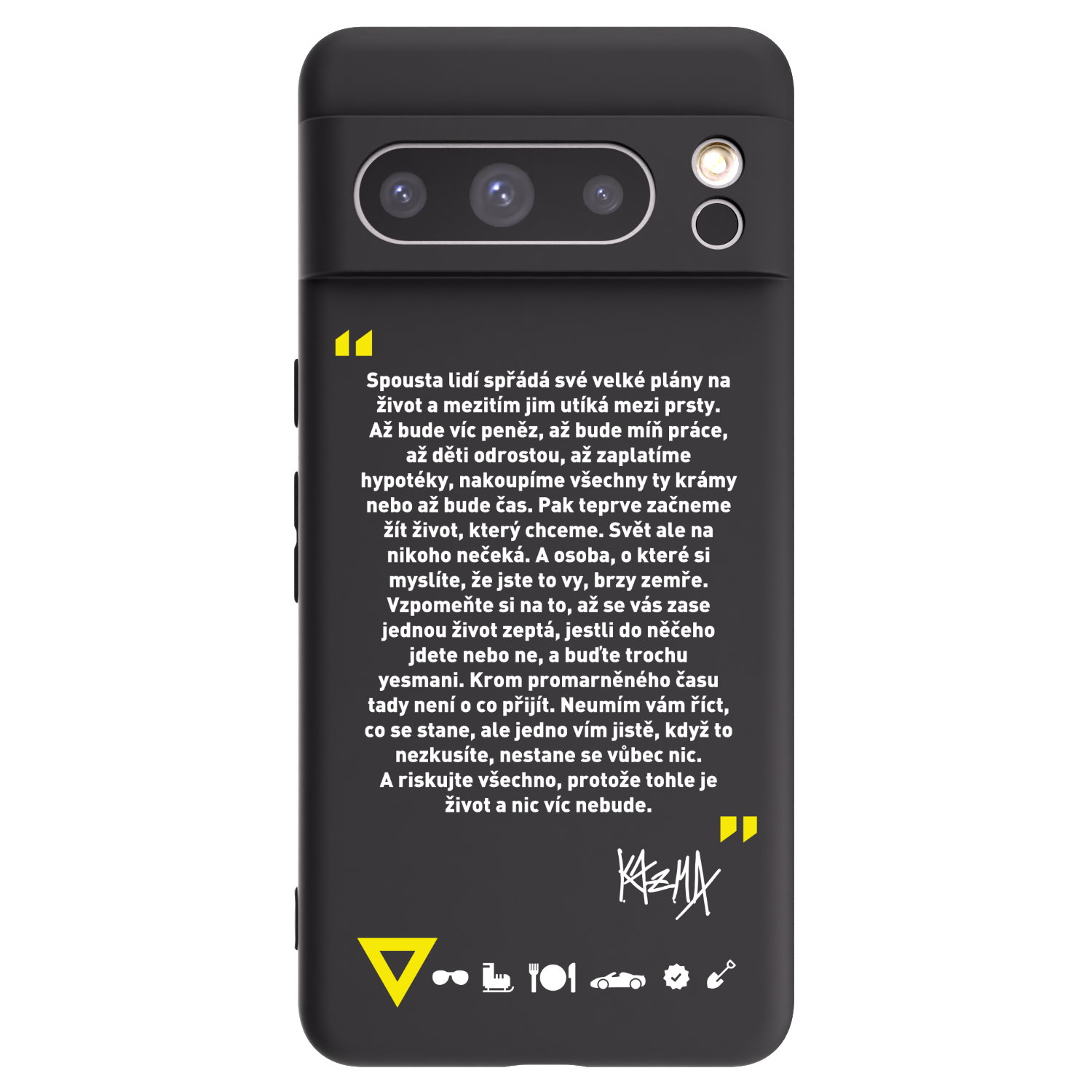Picasee silikonový černý obal pro Google Pixel 8 Pro - Kazma - BUĎTE TROCHU YESMANI