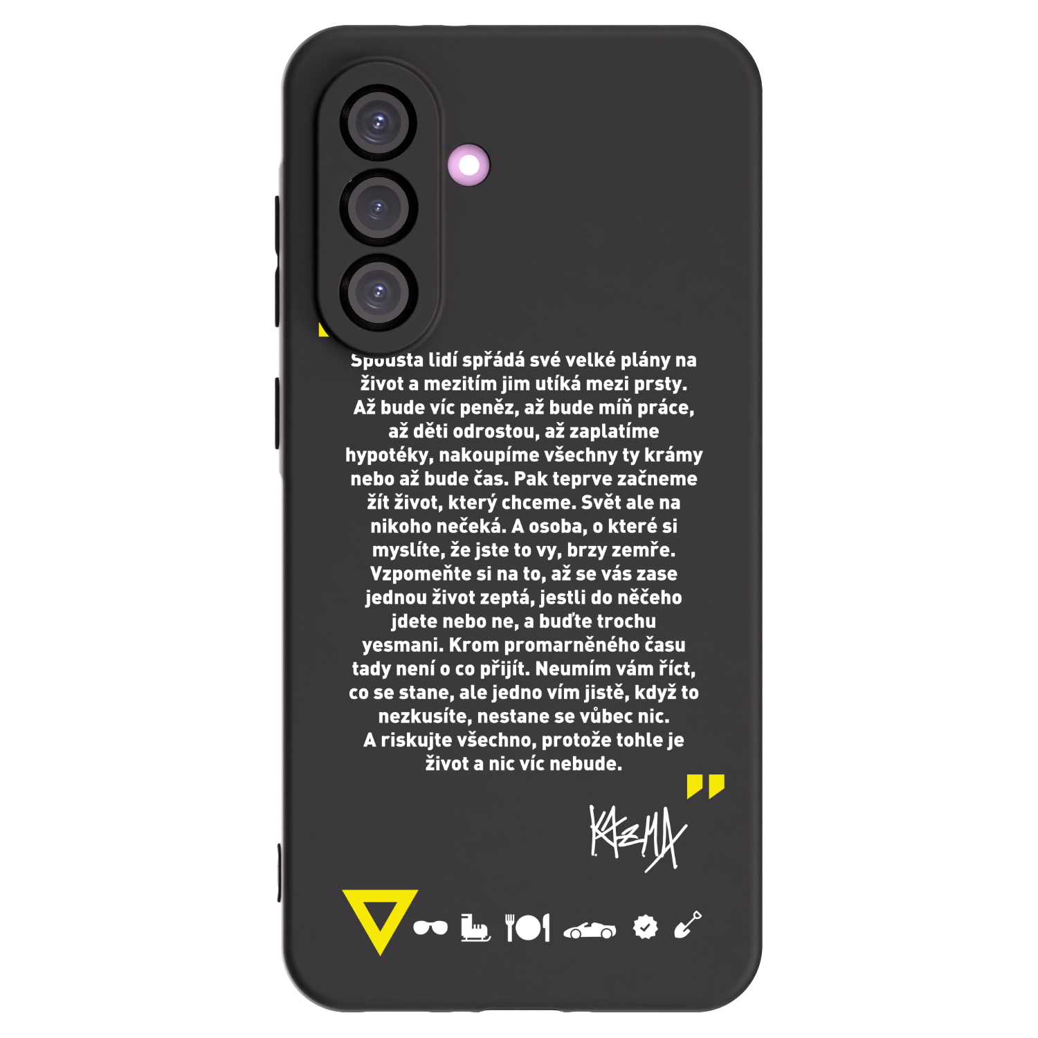 Picasee silikonový černý obal pro Samsung Galaxy A36 5G - Kazma - BUĎTE TROCHU YESMANI