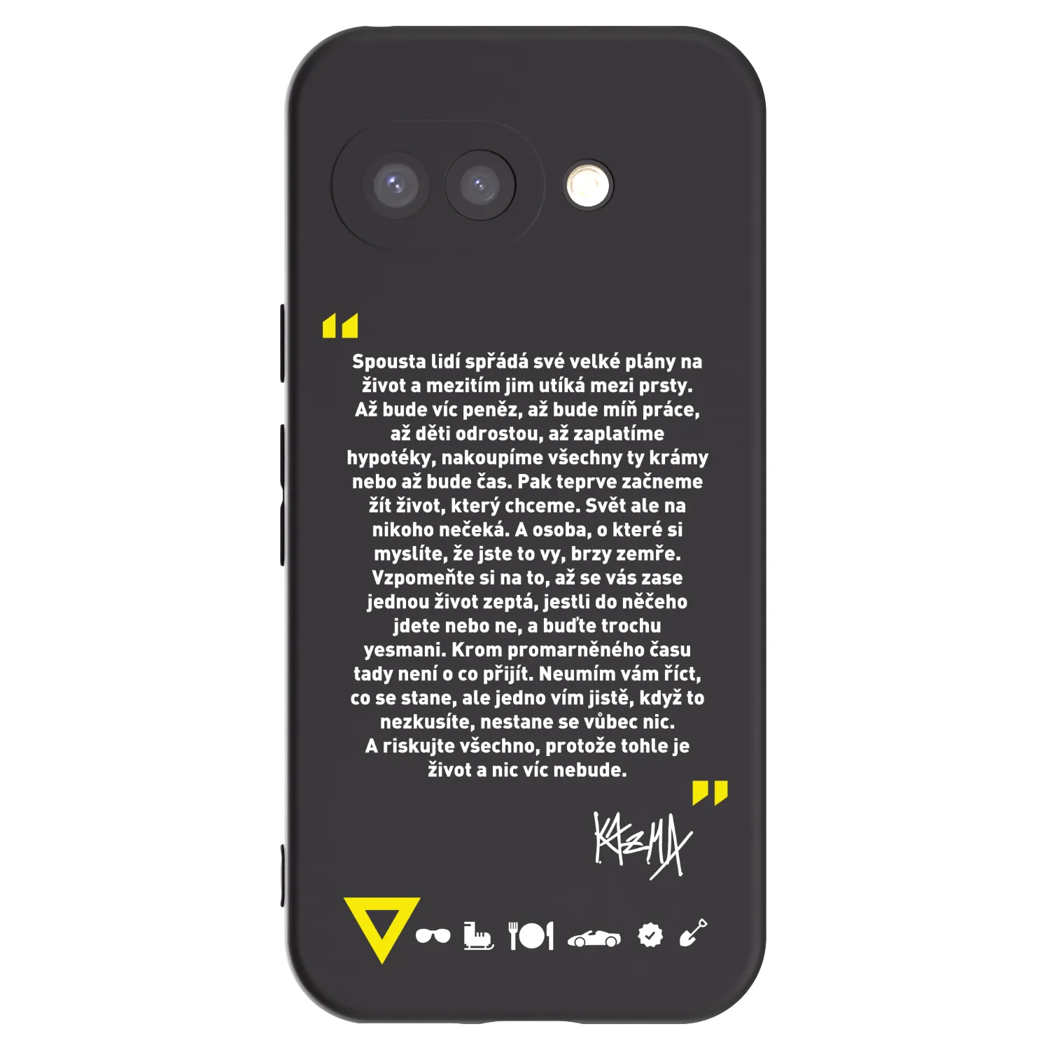 Picasee silikonový černý obal pro Google Pixel 9a - Kazma - BUĎTE TROCHU YESMANI