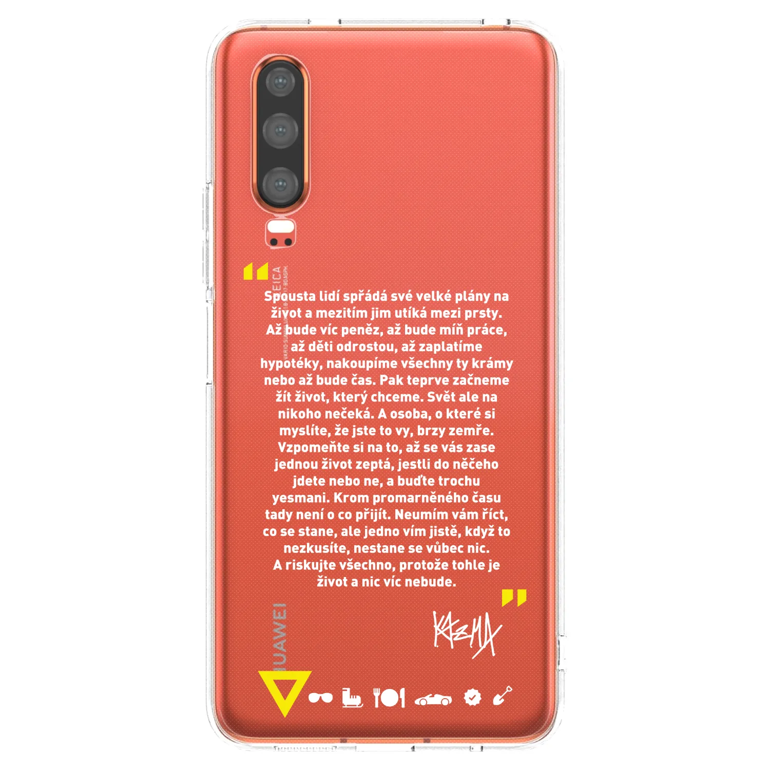 Picasee silikonový průhledný obal pro Huawei P30 - Kazma - BUĎTE TROCHU YESMANI