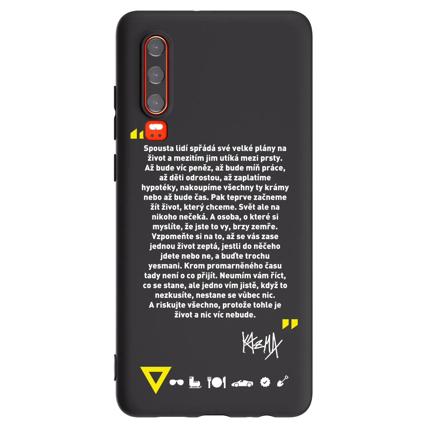 Picasee silikonový černý obal pro Huawei P30 - Kazma - BUĎTE TROCHU YESMANI