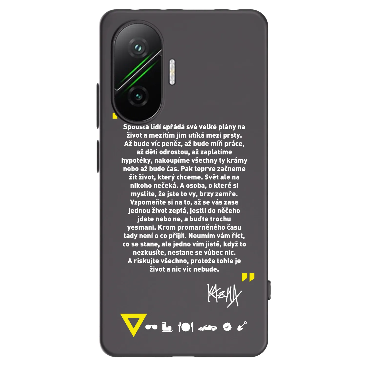 Picasee silikonový černý obal pro Xiaomi Poco F7 Pro 5G - Kazma - BUĎTE TROCHU YESMANI