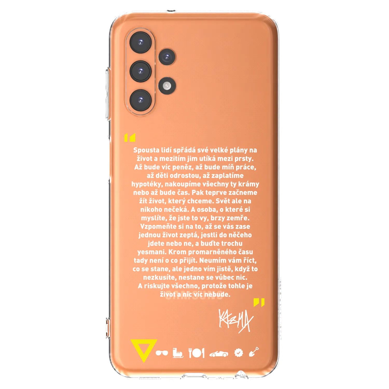 Picasee silikonový průhledný obal pro Samsung Galaxy A13 5G - Kazma - BUĎTE TROCHU YESMANI