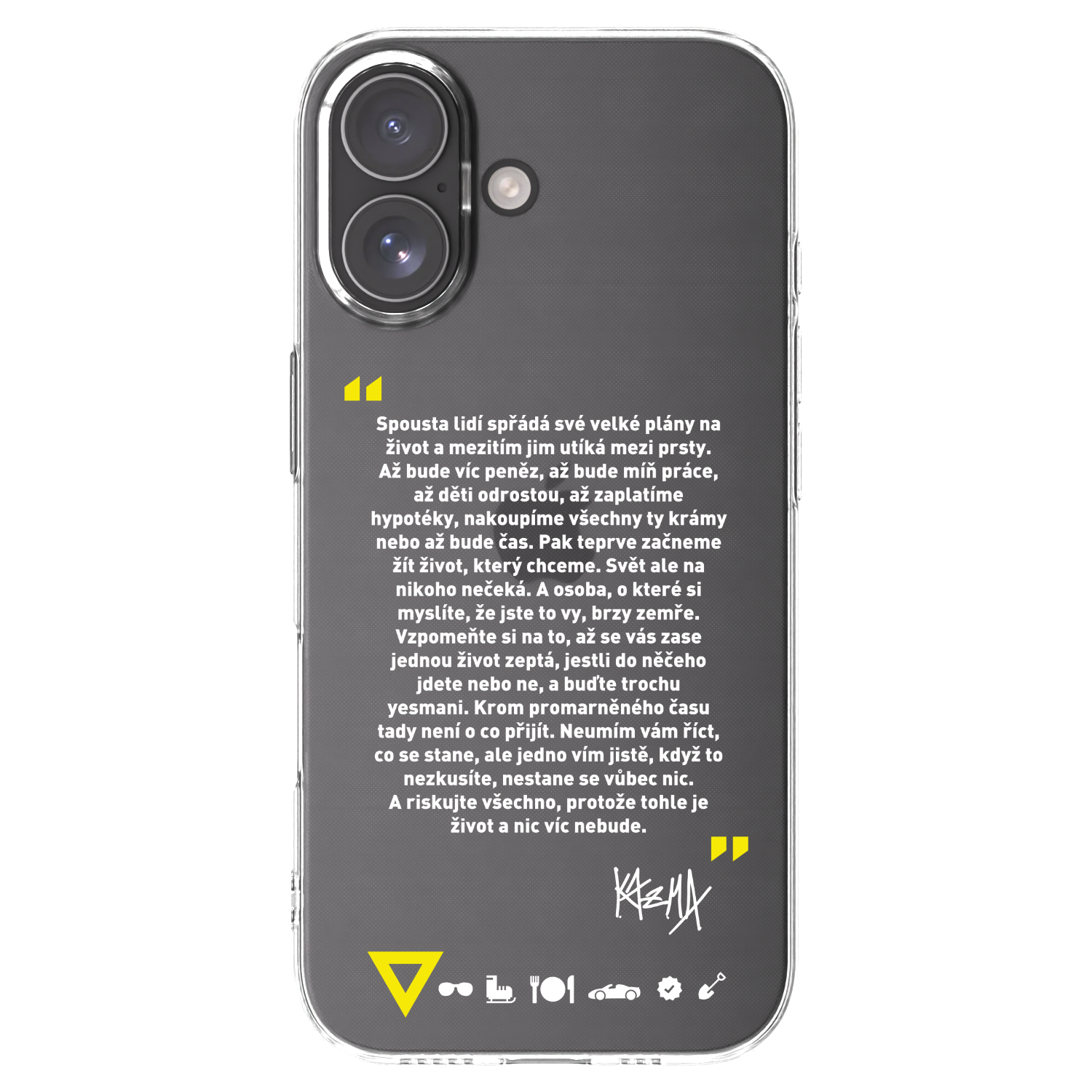 Picasee silikonový průhledný obal pro Apple iPhone 17 - Kazma - BUĎTE TROCHU YESMANI