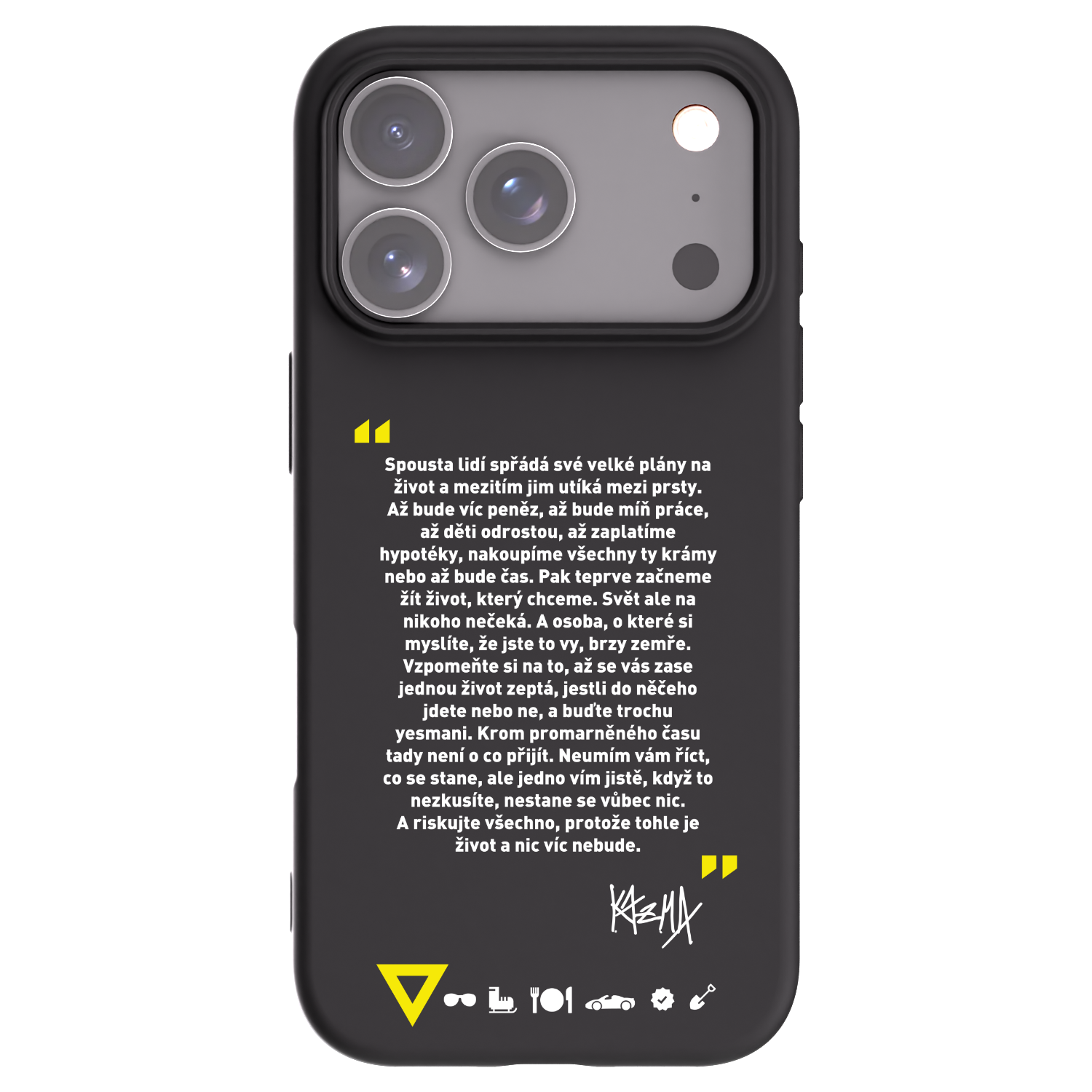 Picasee silikonový černý obal pro Apple iPhone 17 Pro - Kazma - BUĎTE TROCHU YESMANI
