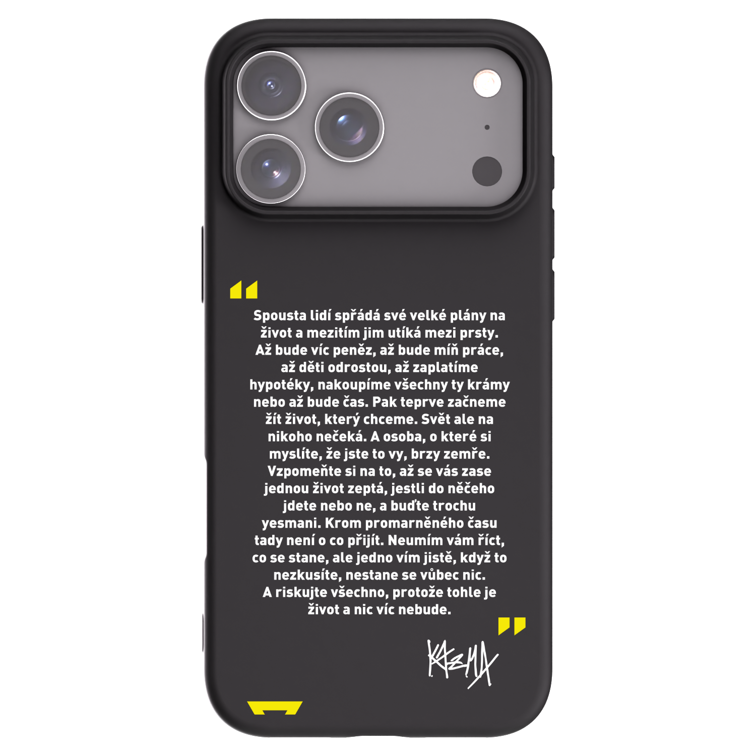Picasee silikonový černý obal pro Apple iPhone 17 Pro Max - Kazma - BUĎTE TROCHU YESMANI