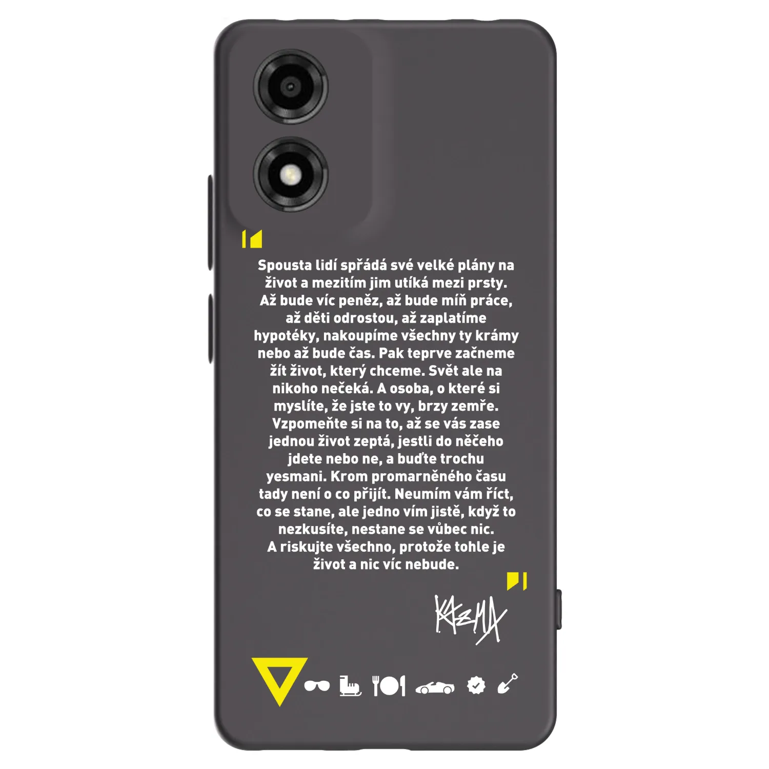 Picasee silikonový černý obal pro Motorola Moto E14 - Kazma - BUĎTE TROCHU YESMANI