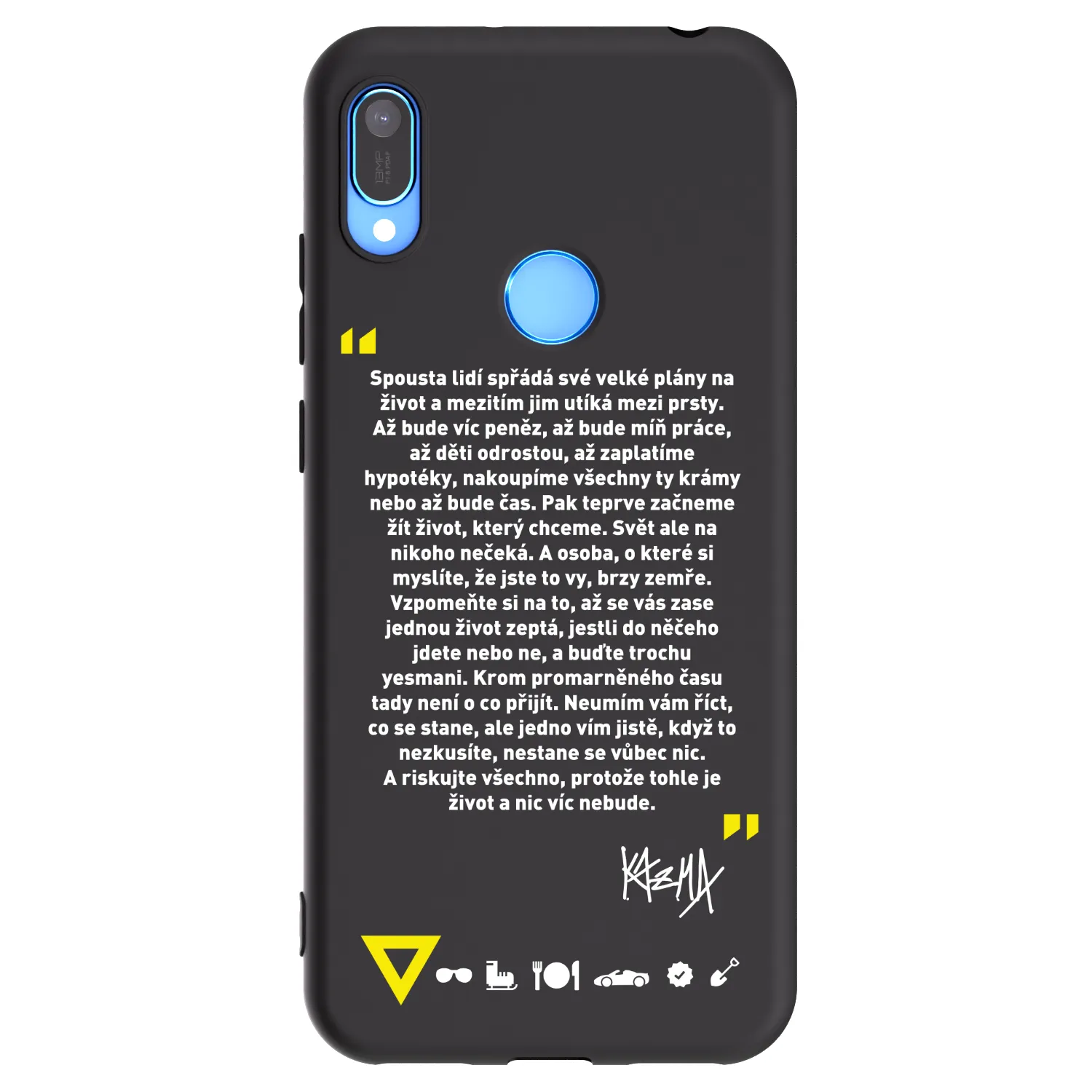 Picasee silikonový černý obal pro Huawei Y6 2019 - Kazma - BUĎTE TROCHU YESMANI