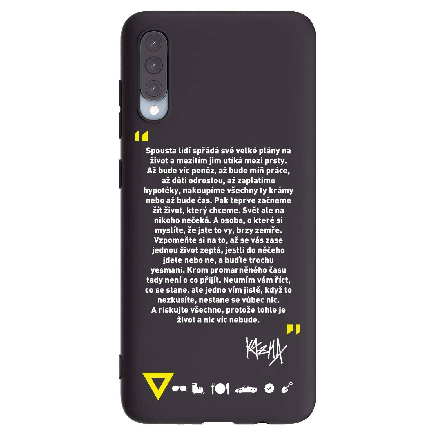 Picasee silikonový černý obal pro Samsung Galaxy A70 A705F - Kazma - BUĎTE TROCHU YESMANI